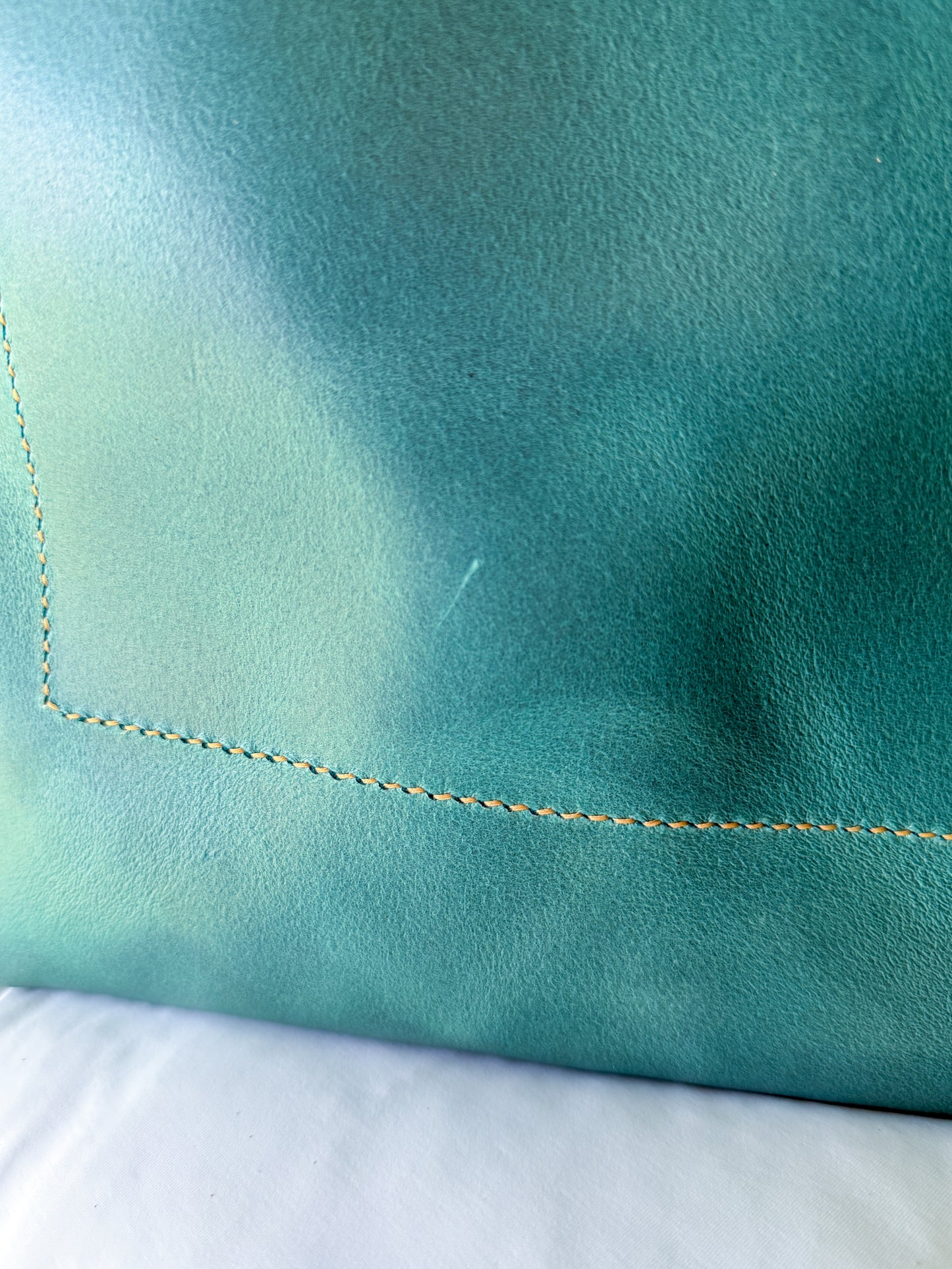 Bennett Bucket in Aqua Pearl Horween