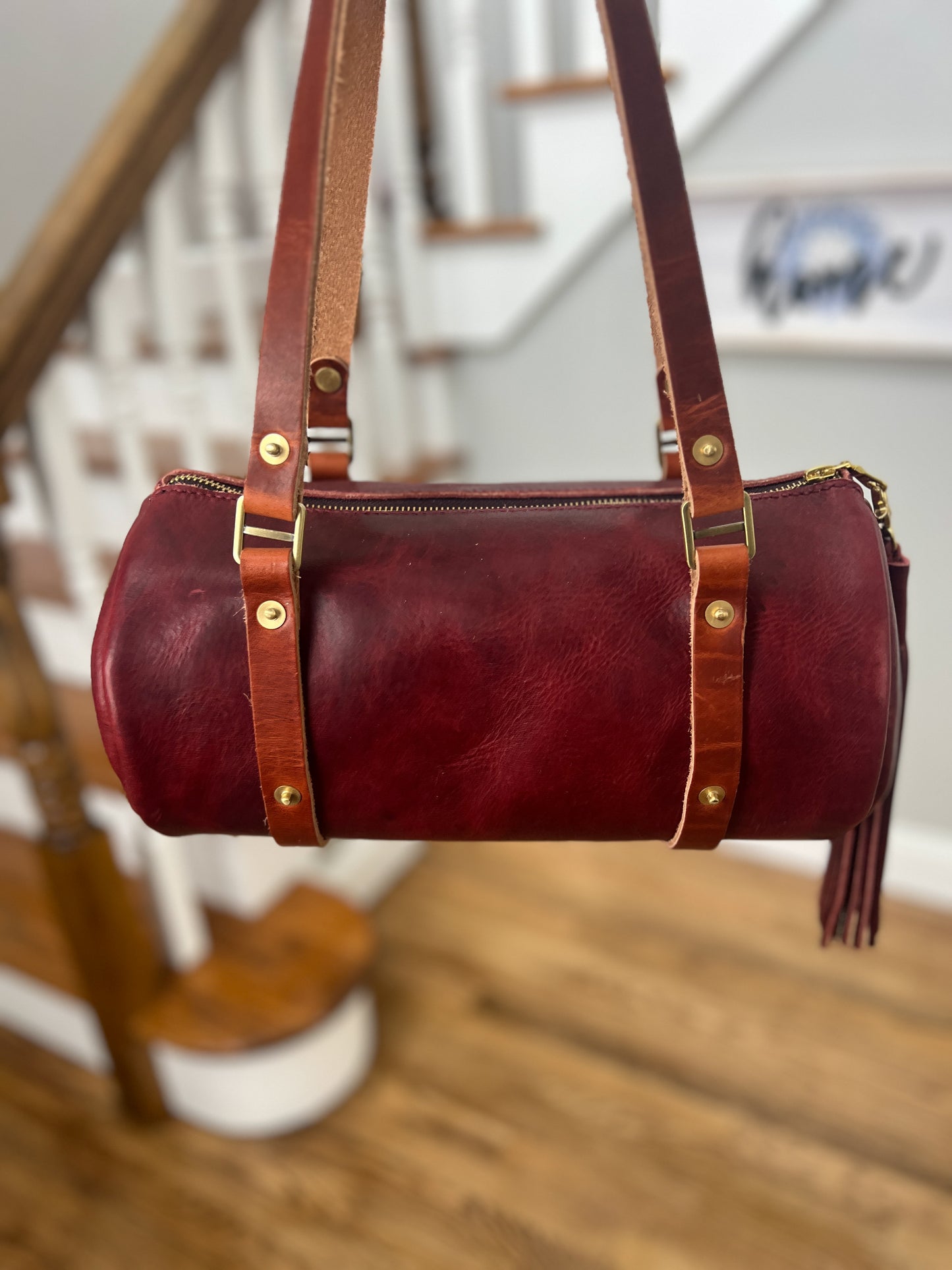 Bren Barrel in Horween Russet Full Grain Leather
