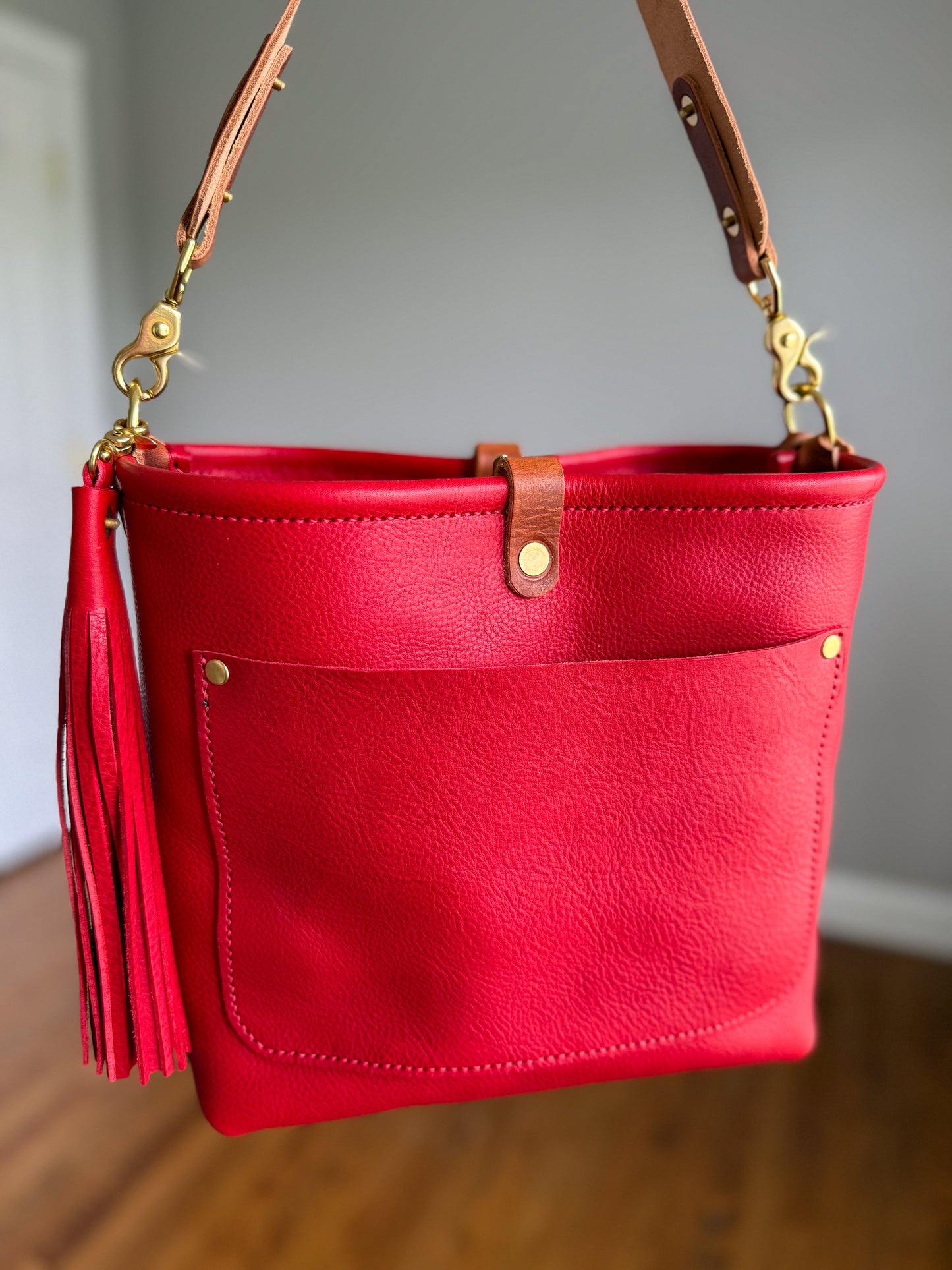 Bennett “shorty” Bucket in Ruby Vachetta