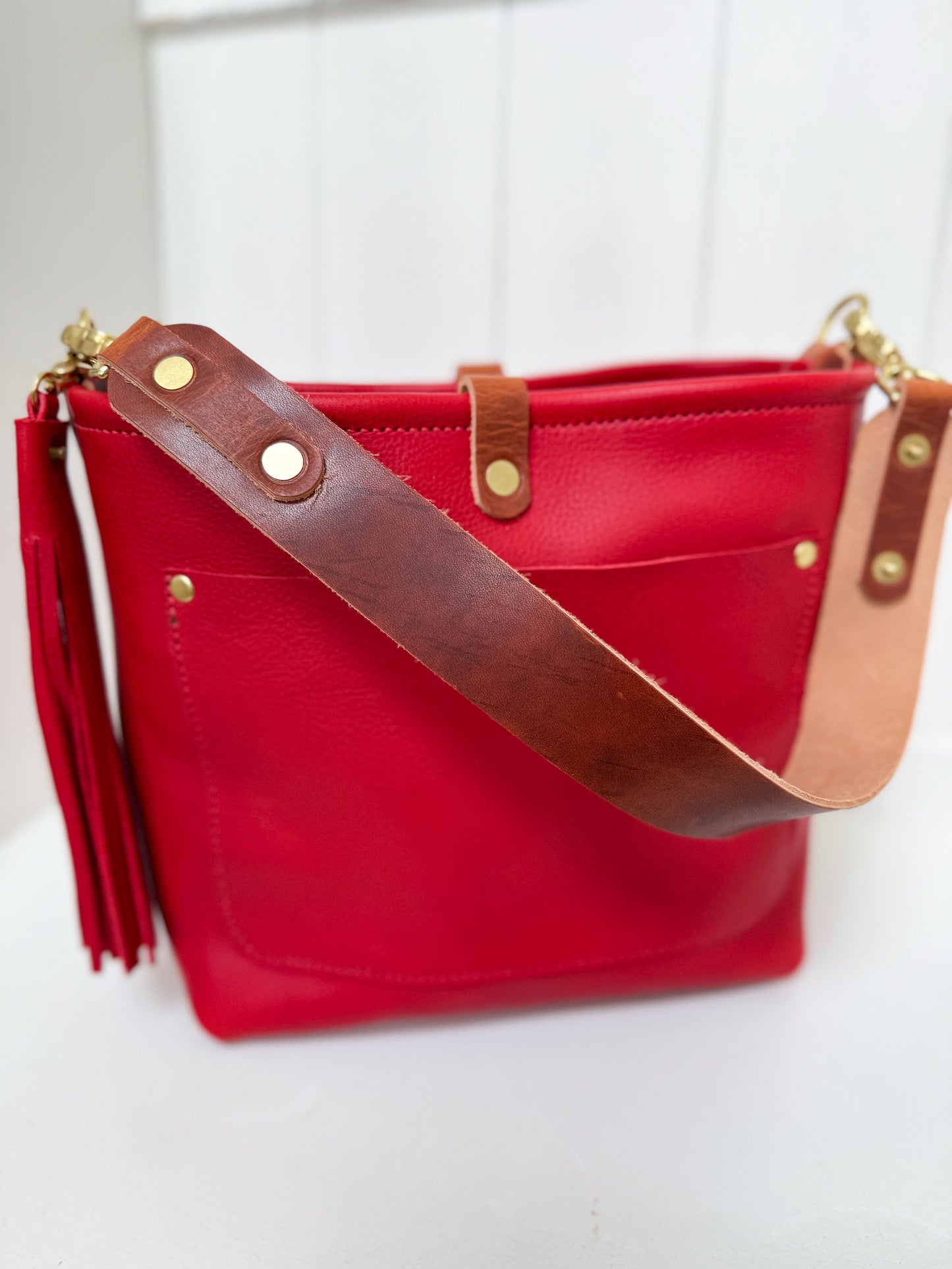 Bennett “shorty” Bucket in Ruby Vachetta