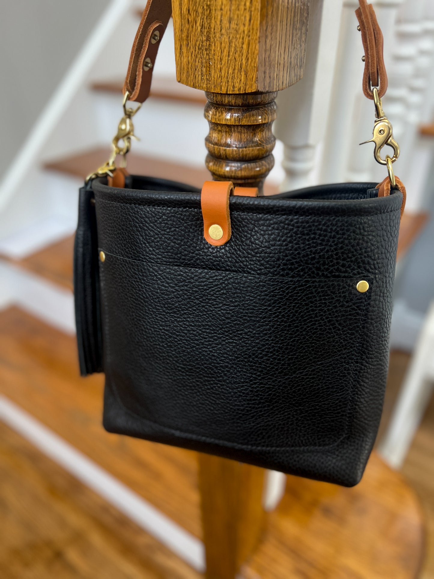 Bennett “shorty” Bucket in Horween Black Pebbled Leather