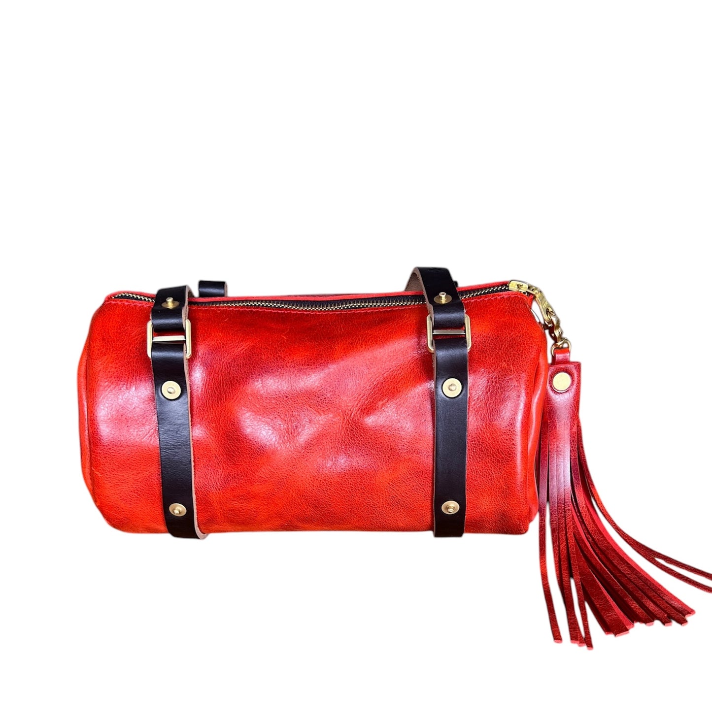 Bren Barrel in Chili Pepper Full Grain Leather