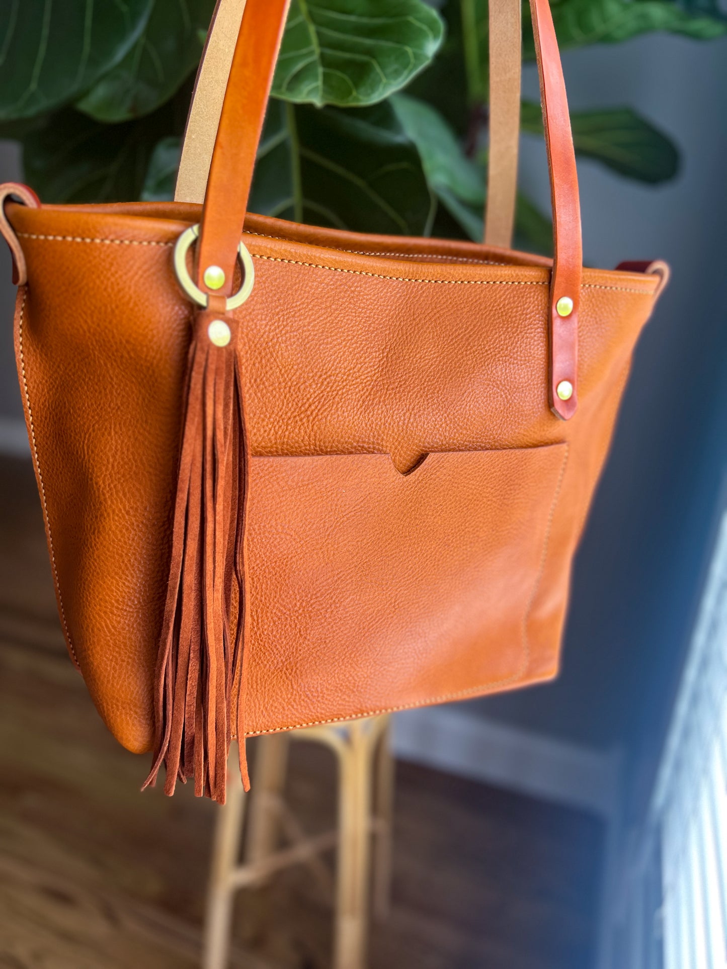 Carryall Tote in Ginger Vachetta