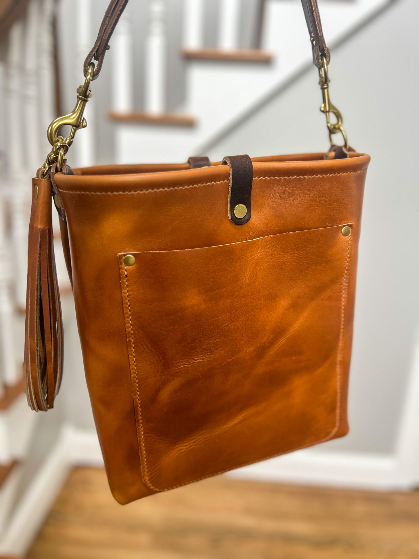 Bennett Bucket in Horween Butterscotch Full Grain Leather