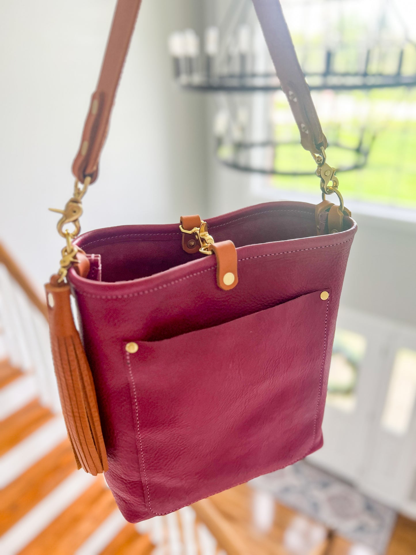 Bennett Bucket in Vachetta Lilac