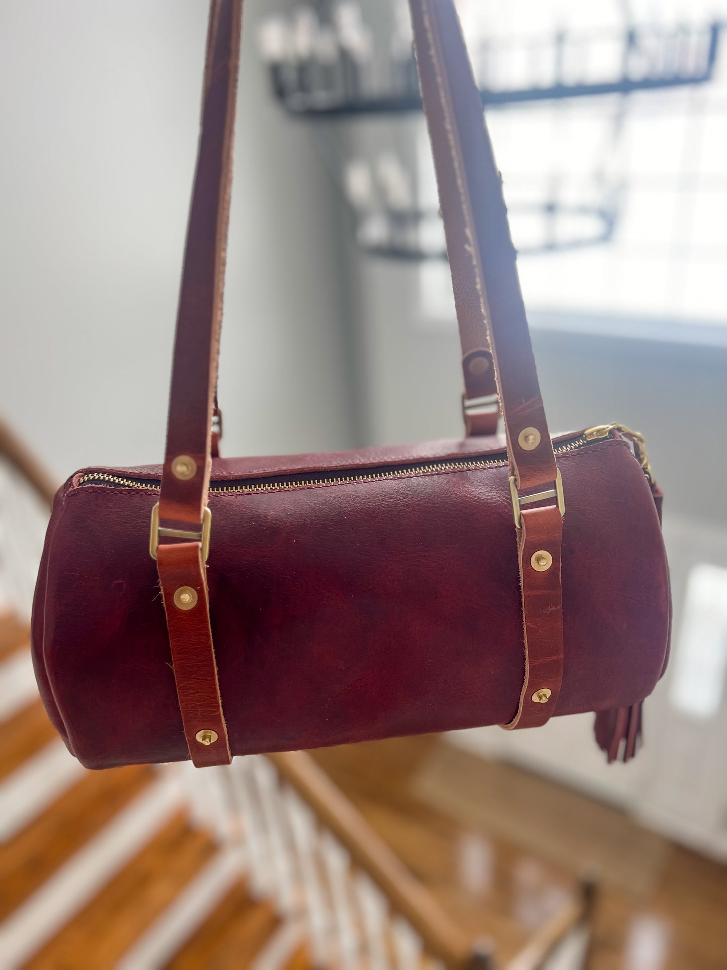 Bren Barrel in Horween Russet Full Grain Leather