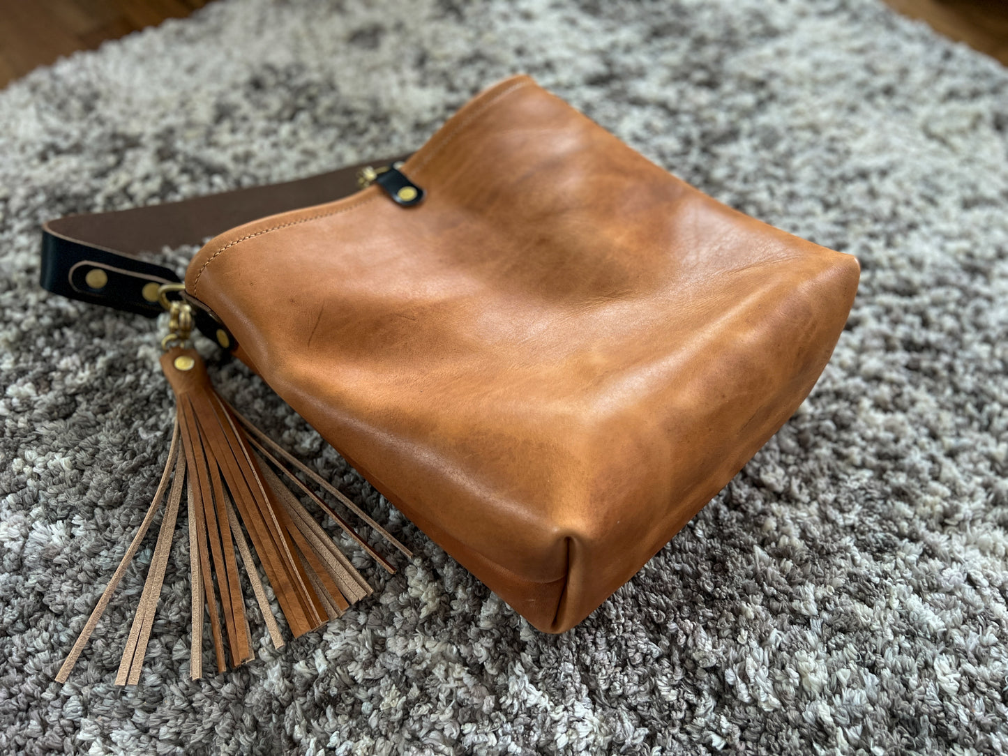 Hobo Bucket in Light Natural Horween Derby