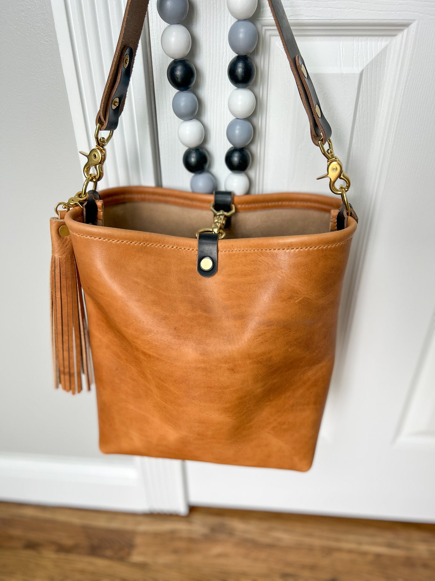 Hobo Bucket in Light Natural Horween Derby