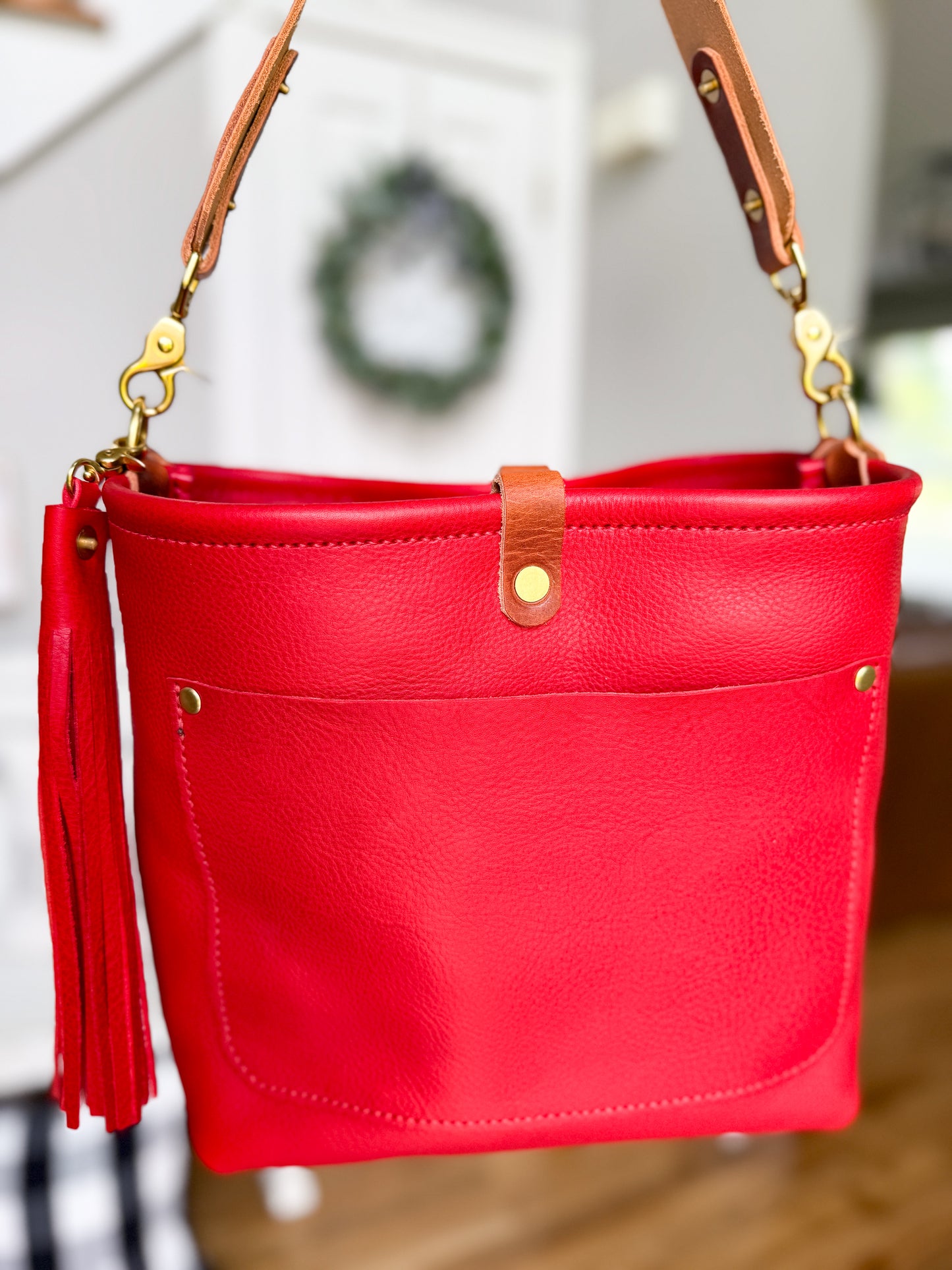 Bennett “shorty” Bucket in Ruby Vachetta