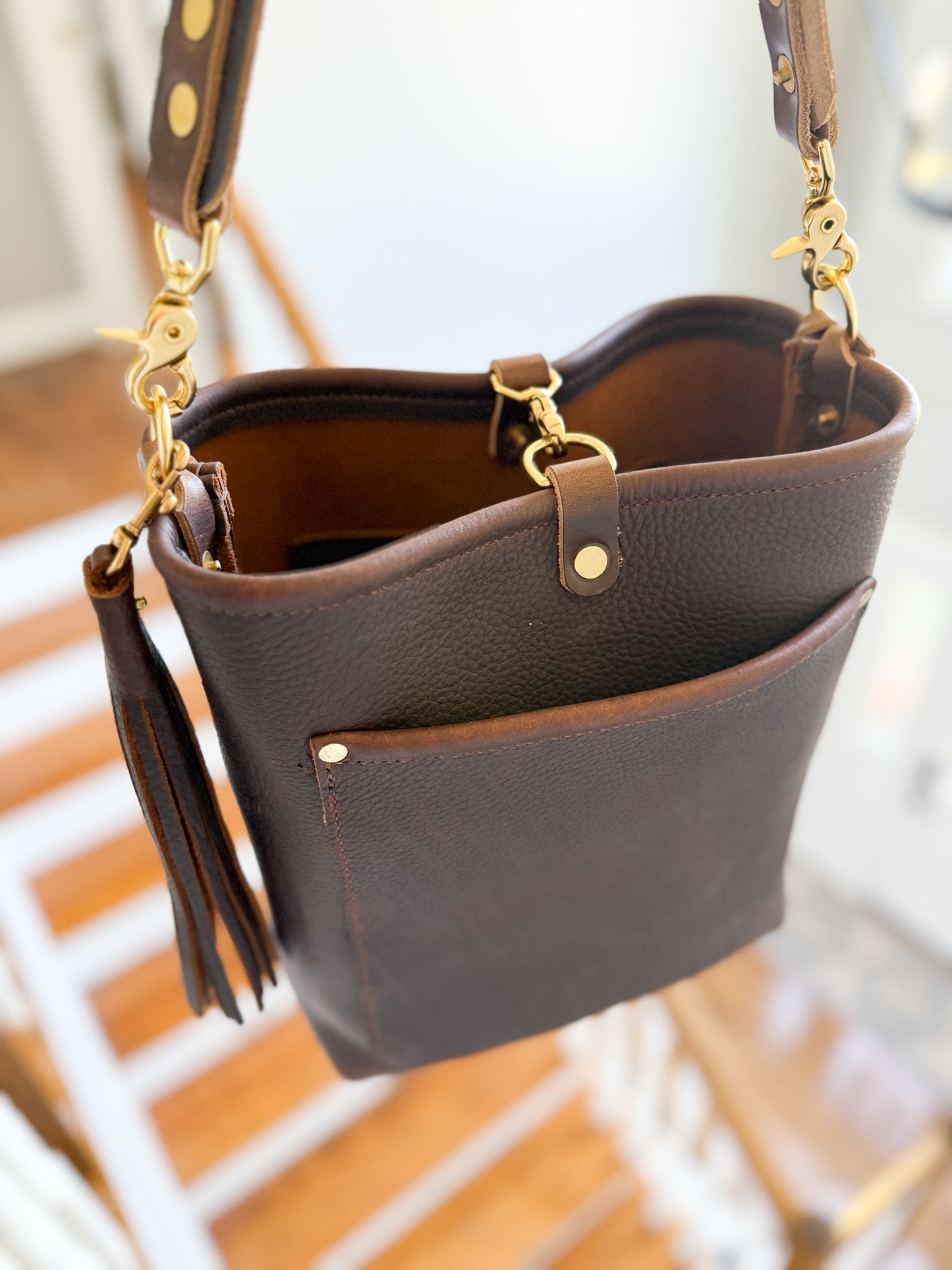 Bennett Bucket in Espresso Kodiak Full Grain Leather