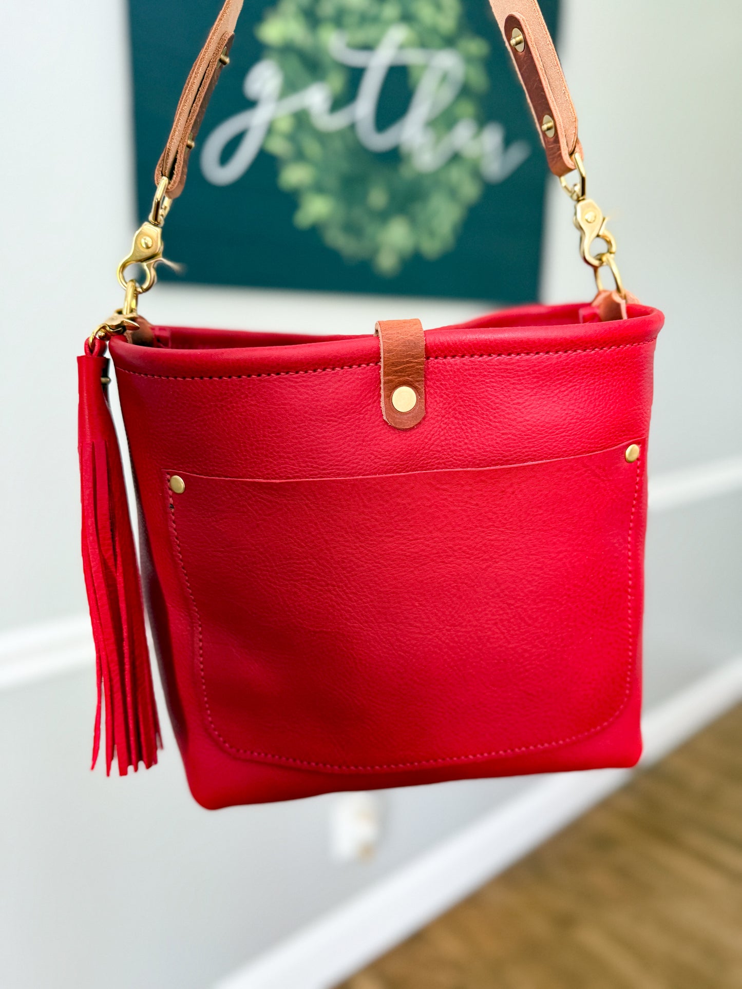 Bennett “shorty” Bucket in Ruby Vachetta