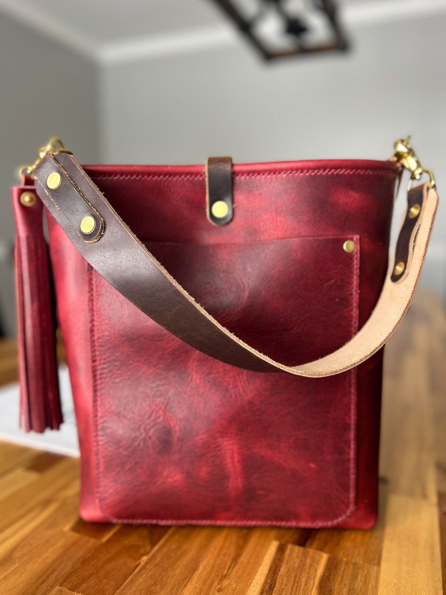 Bennett Bucket in Russet Horween Derby Leather