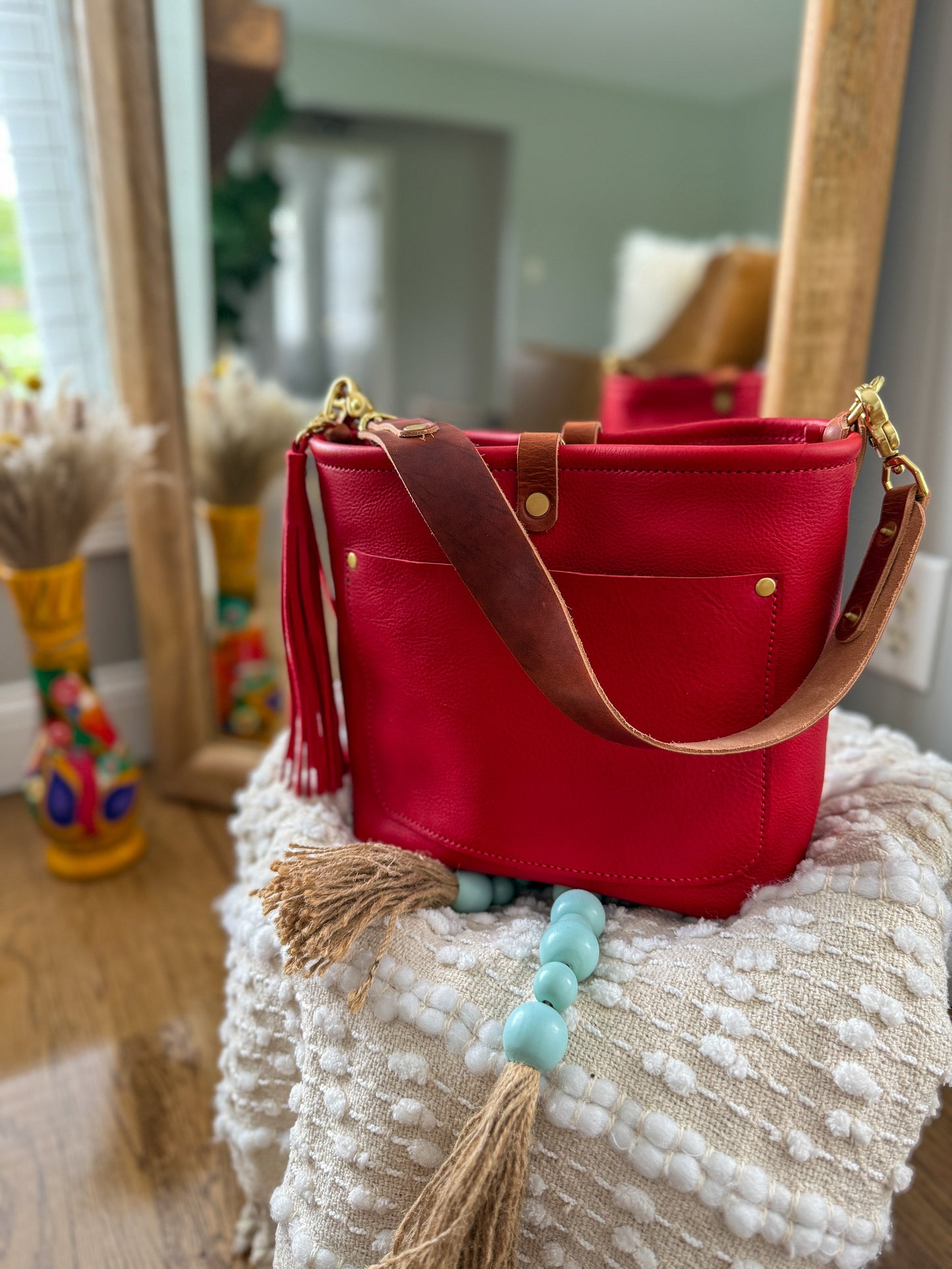 Bennett “shorty” Bucket in Ruby Vachetta