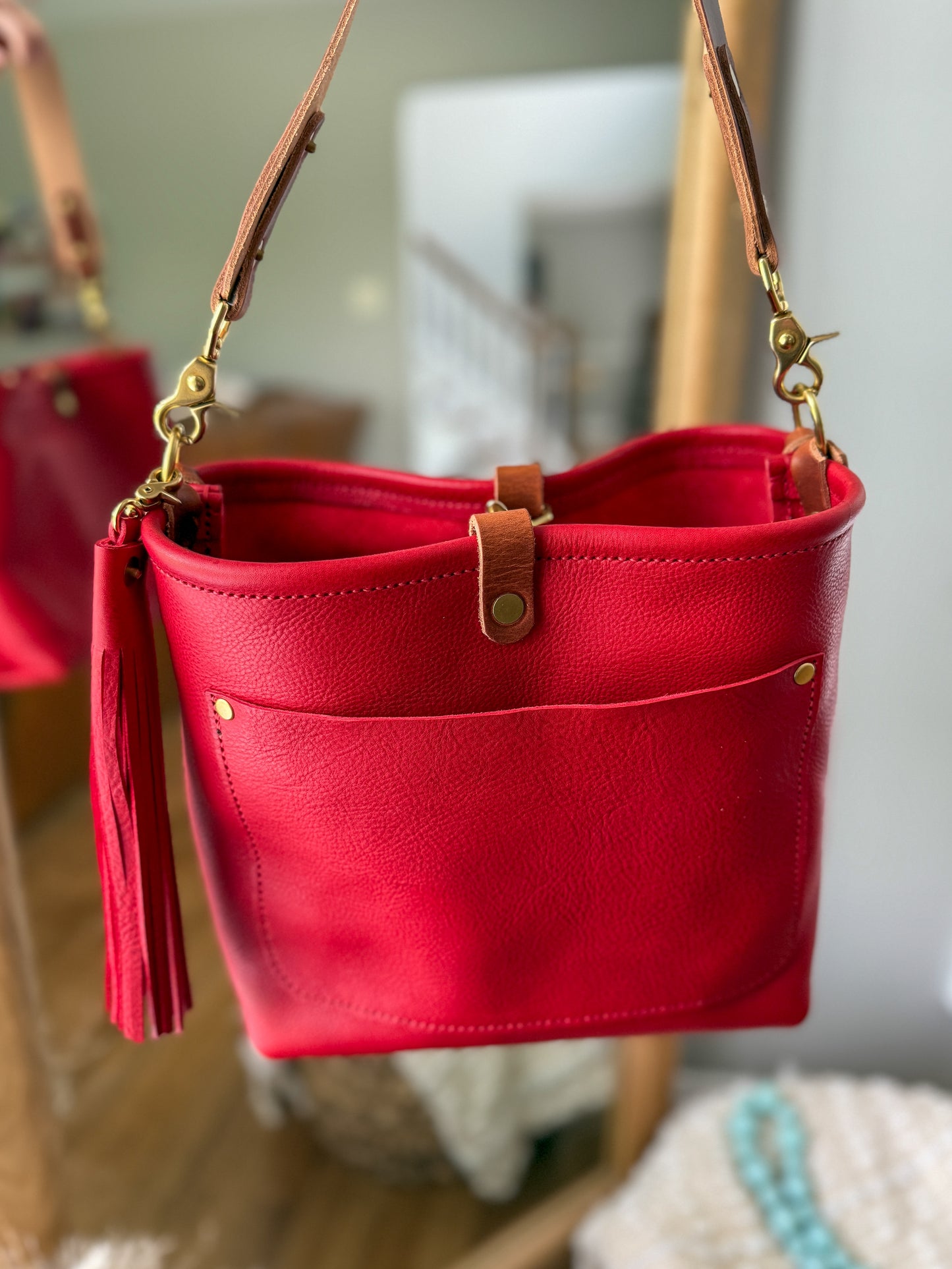 Bennett “shorty” Bucket in Ruby Vachetta