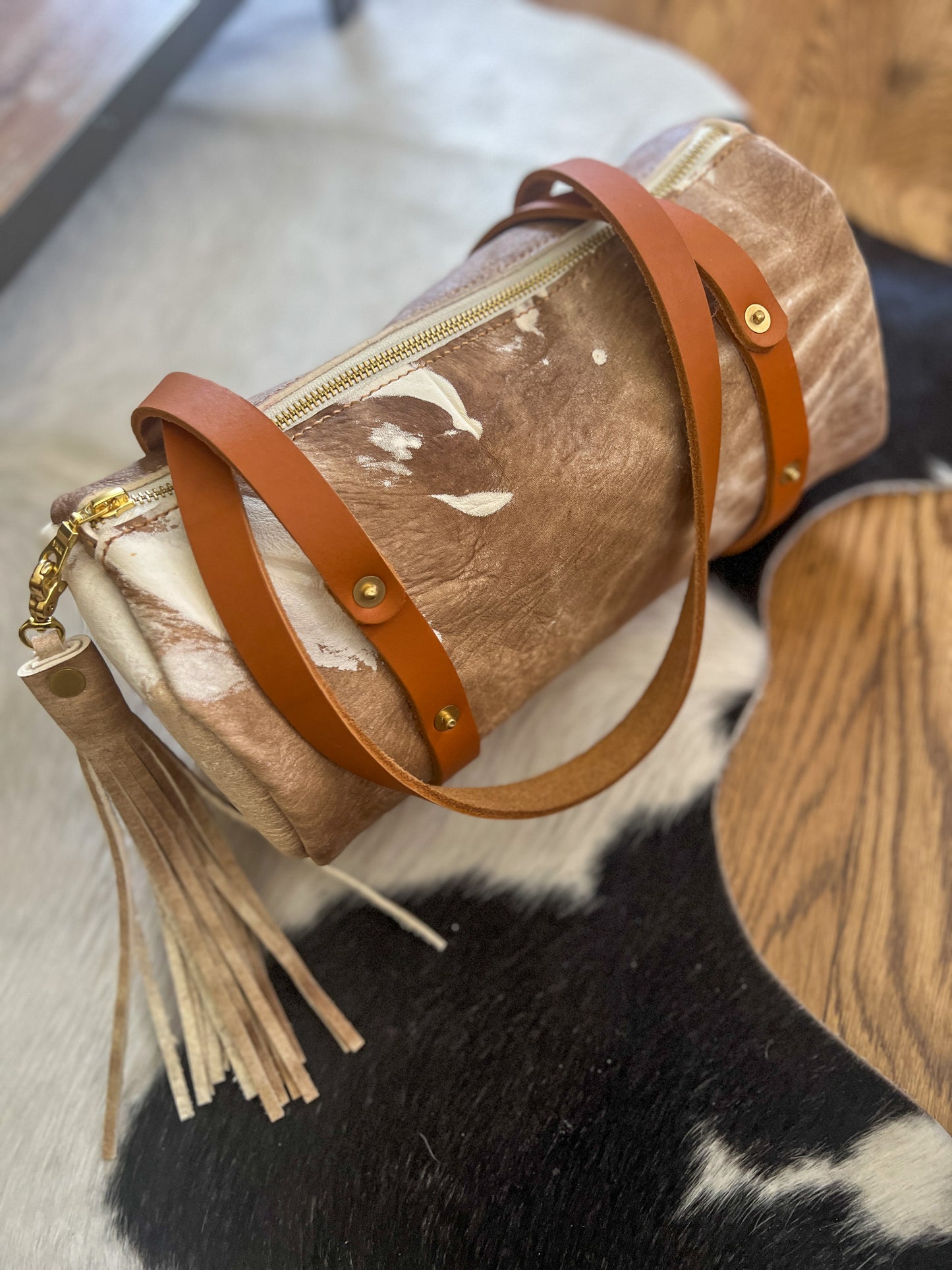 Bren Barrel in Vintage Cowhide Leather