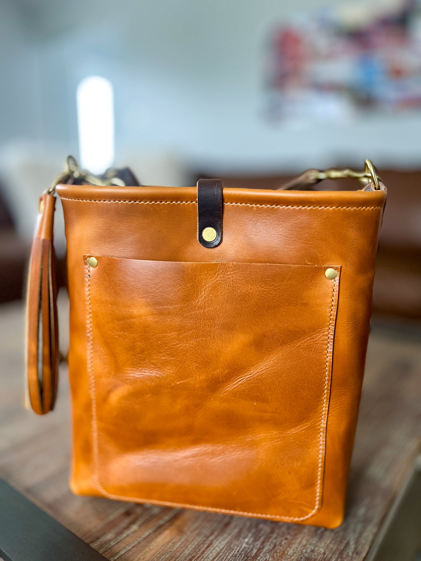 Bennett Bucket in Horween Butterscotch Full Grain Leather