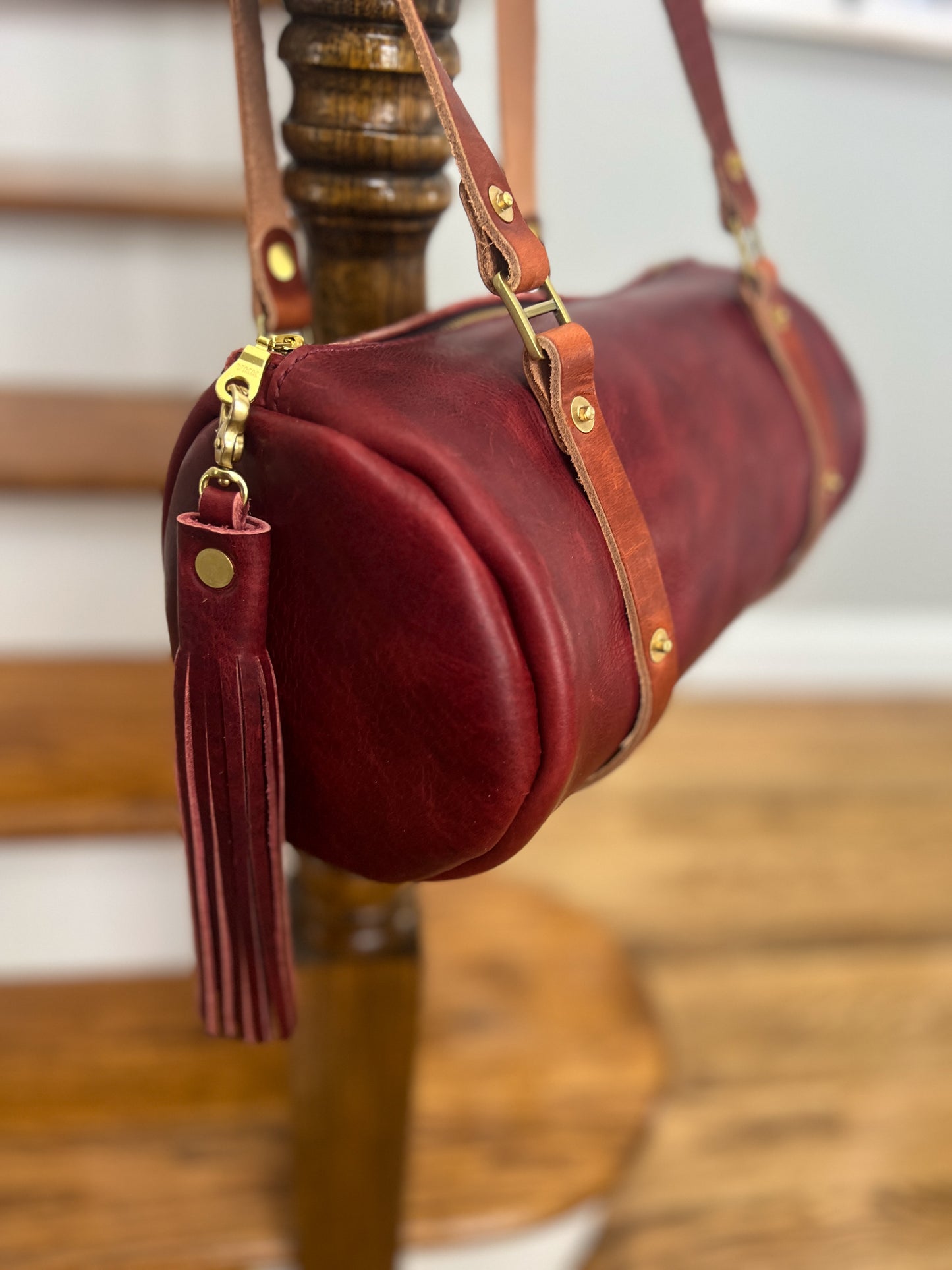 Bren Barrel in Horween Russet Full Grain Leather