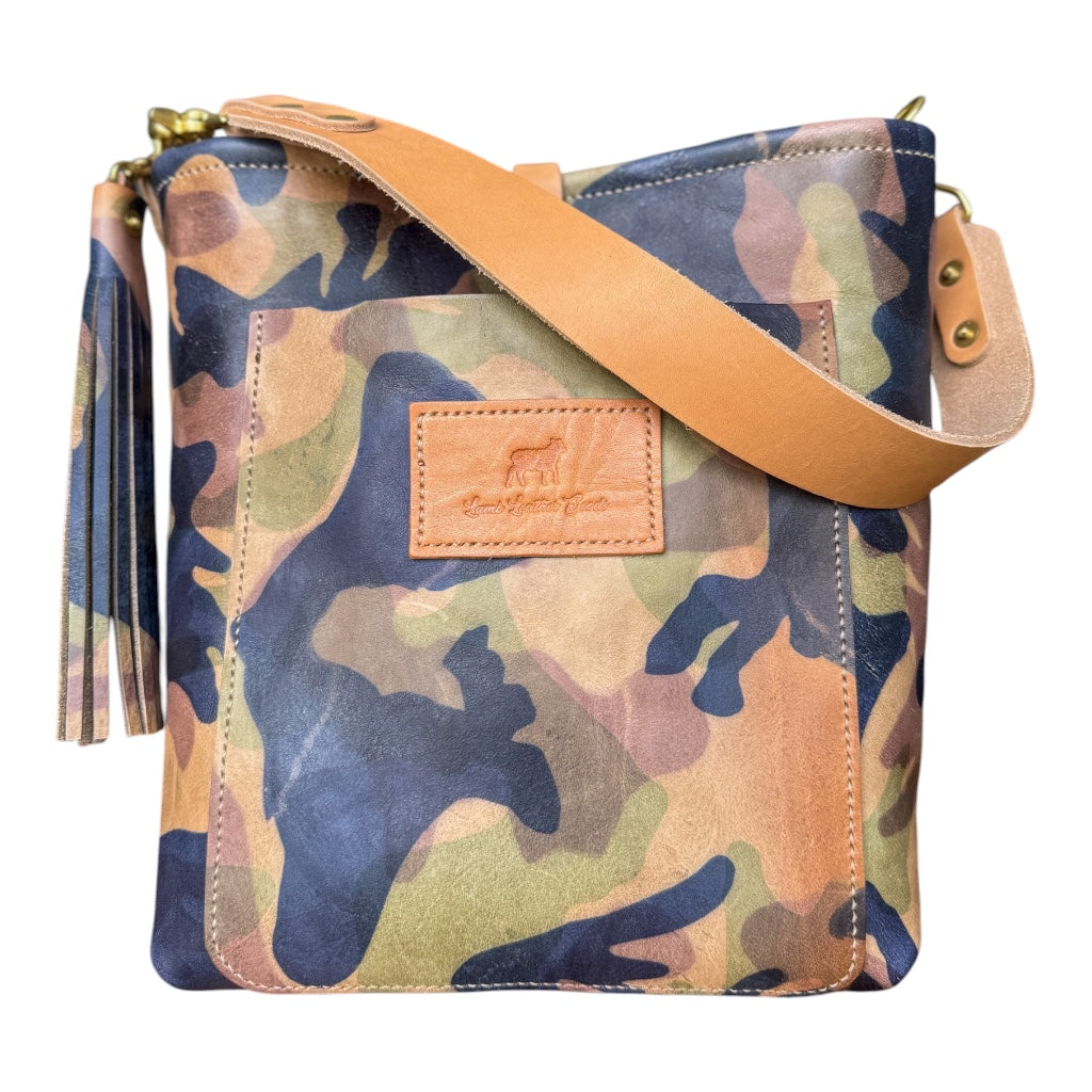 Bennett Bucket in Full Grain Camo Vegetable Tanned Leather