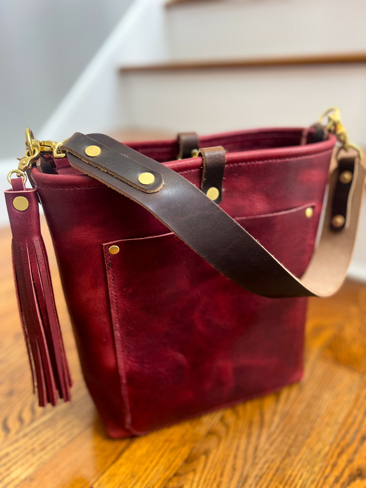 Bennett Bucket in Russet Horween Derby Leather