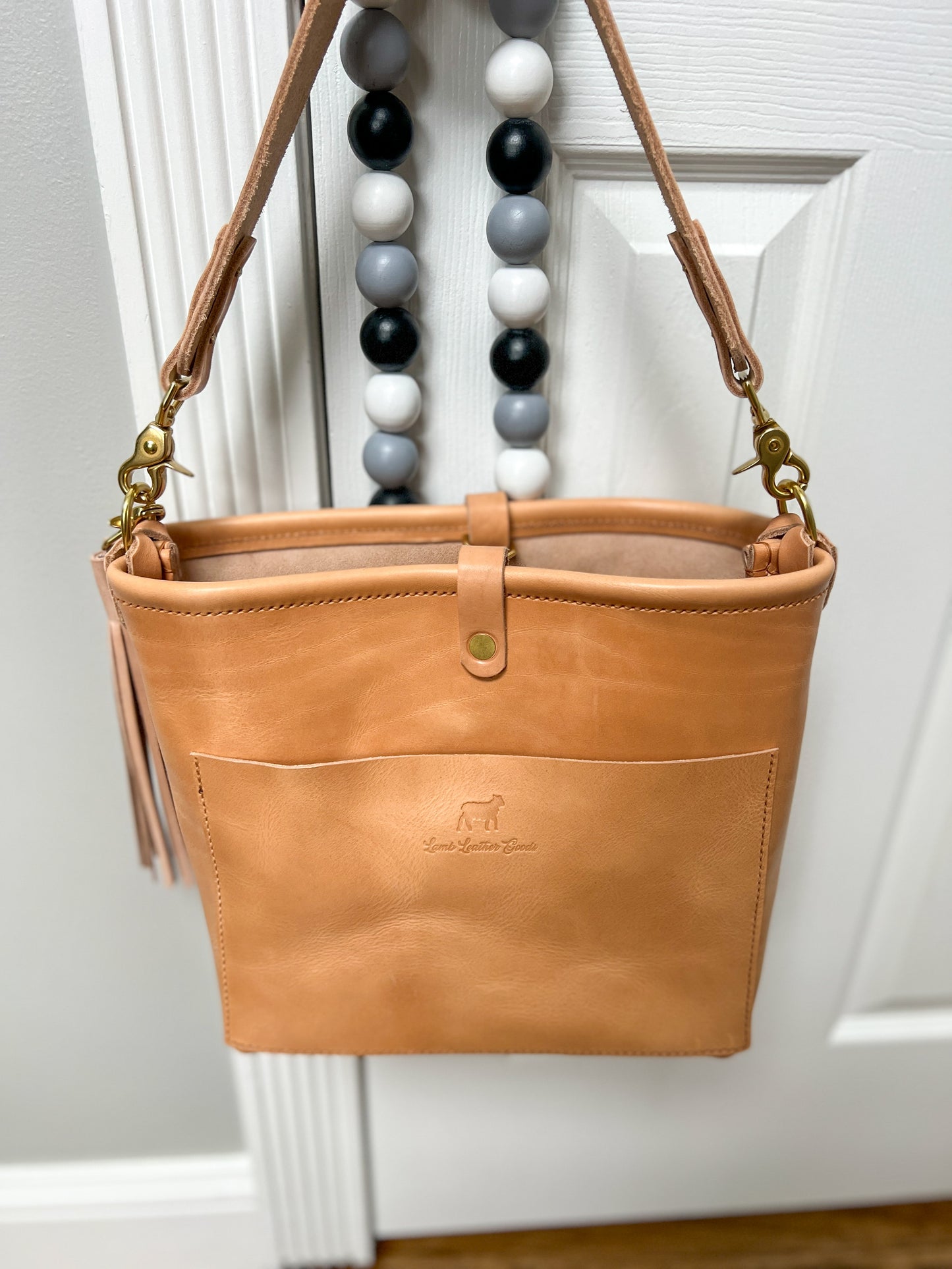 Bennett “shorty” Bucket in Natural Vachetta full Grain Leather