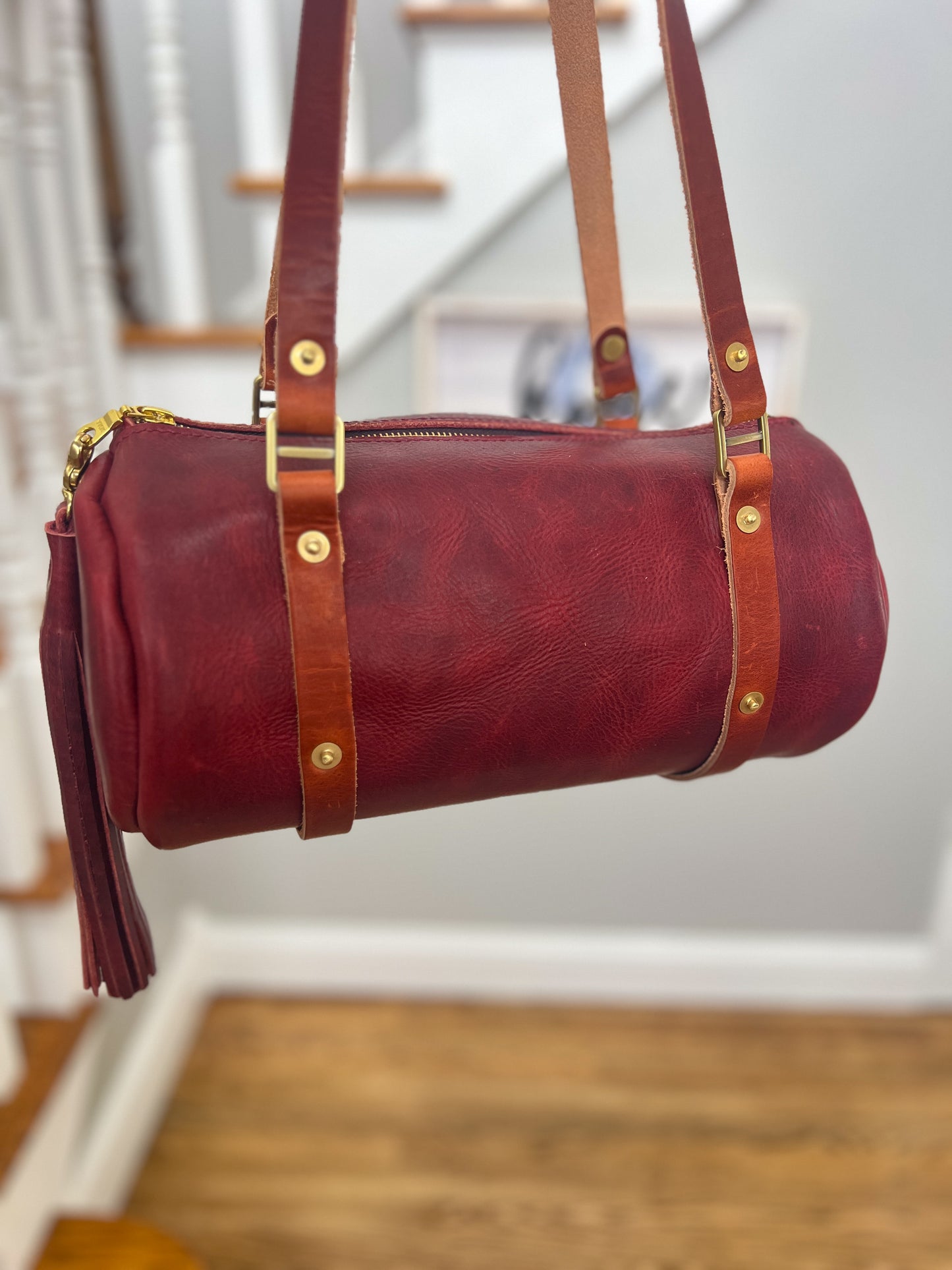 Bren Barrel in Horween Russet Full Grain Leather