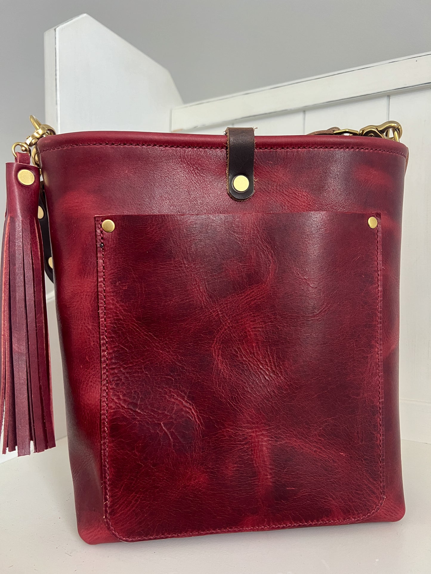 Bennett Bucket in Russet Horween Derby Leather