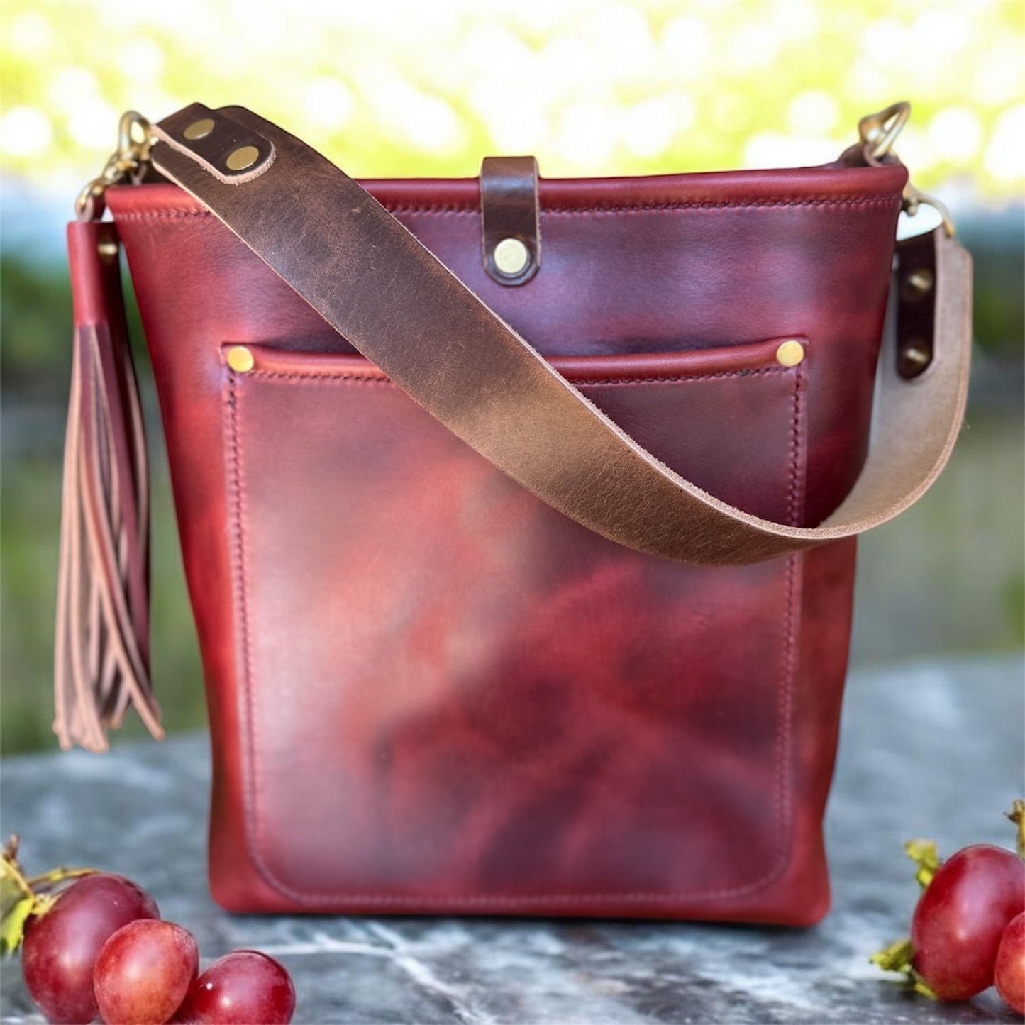 Bennett Bucket in Burgundy Chromexcel Horween