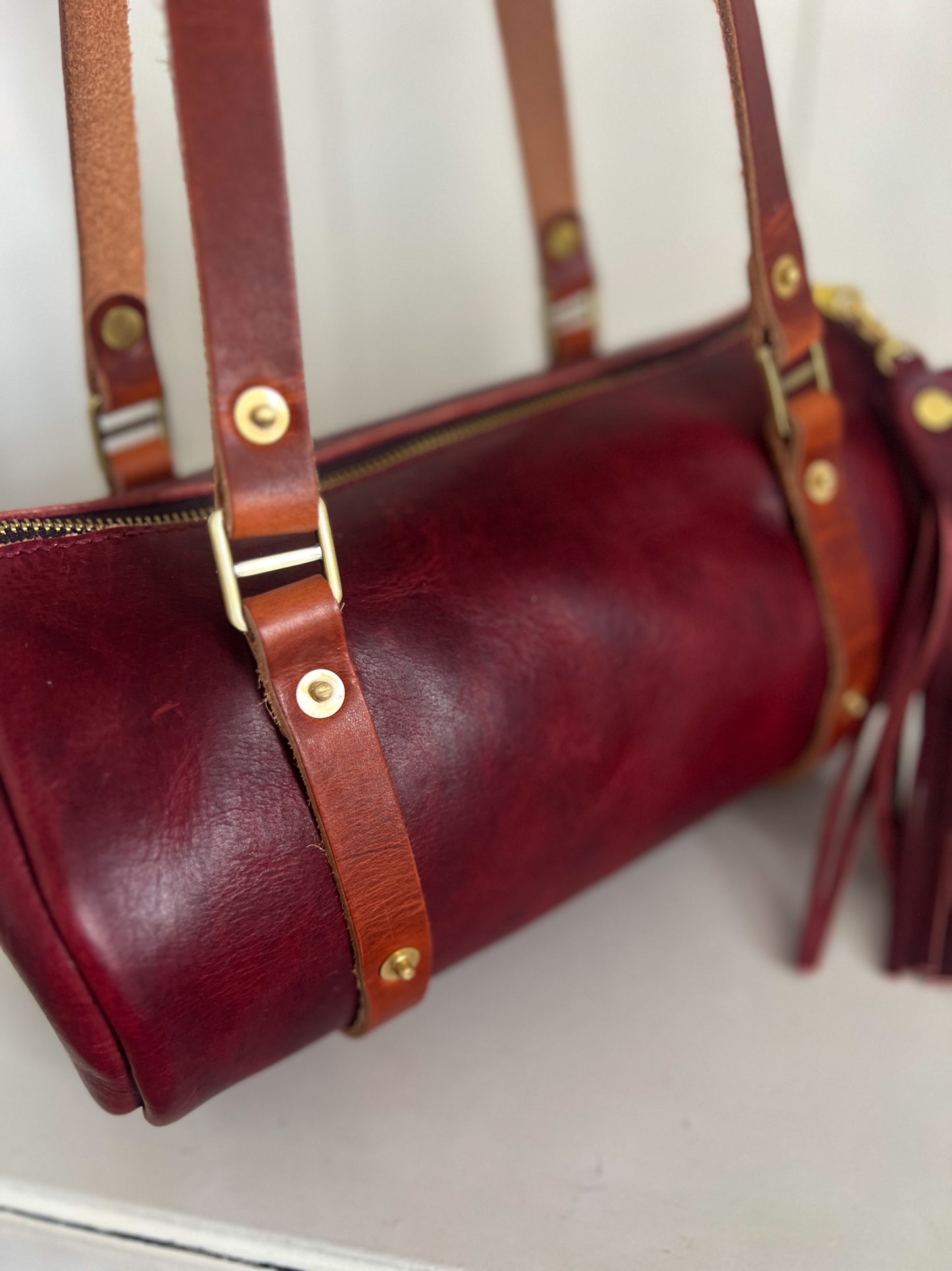Bren Barrel in Horween Russet Full Grain Leather