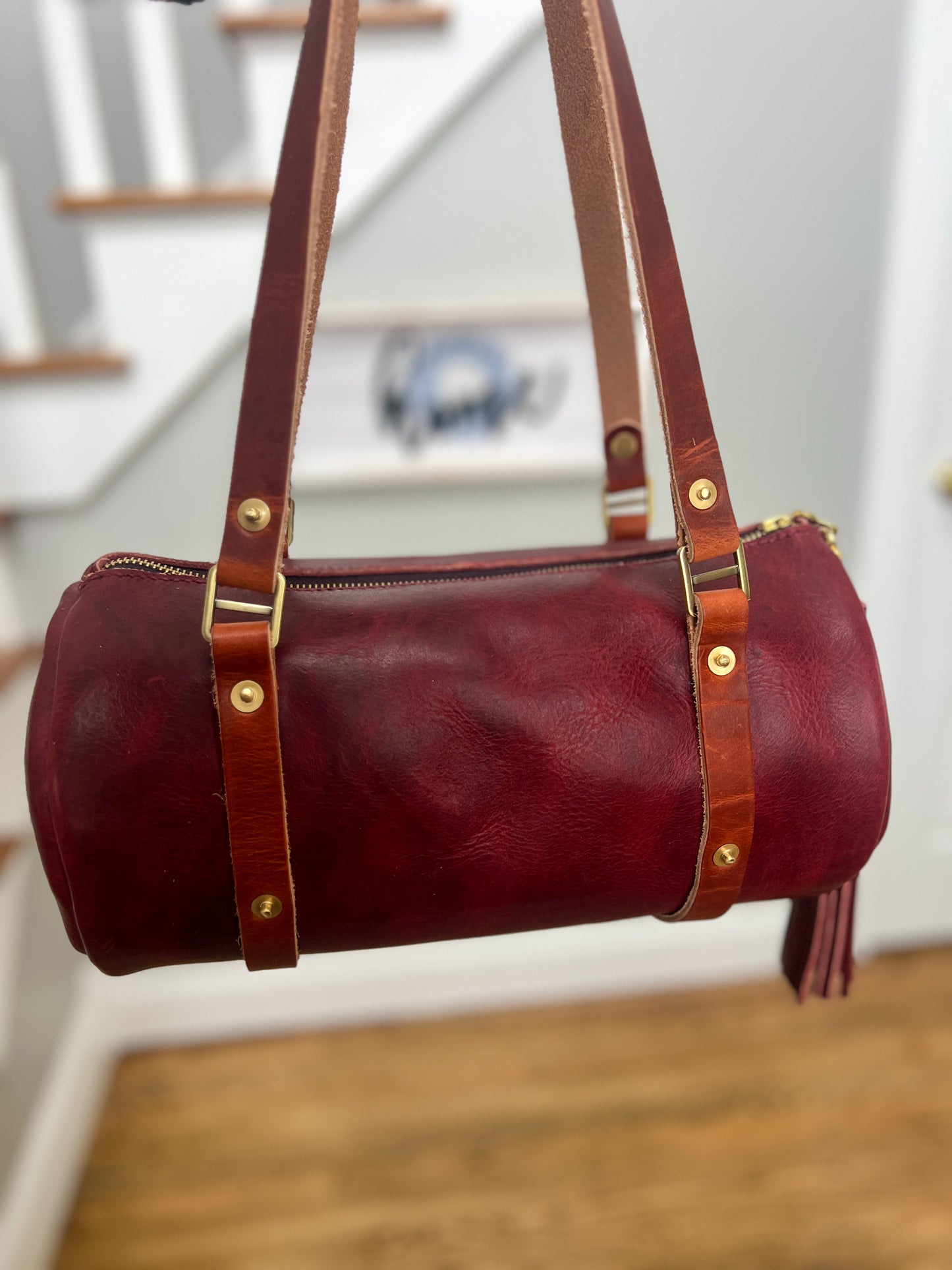 Bren Barrel in Horween Russet Full Grain Leather