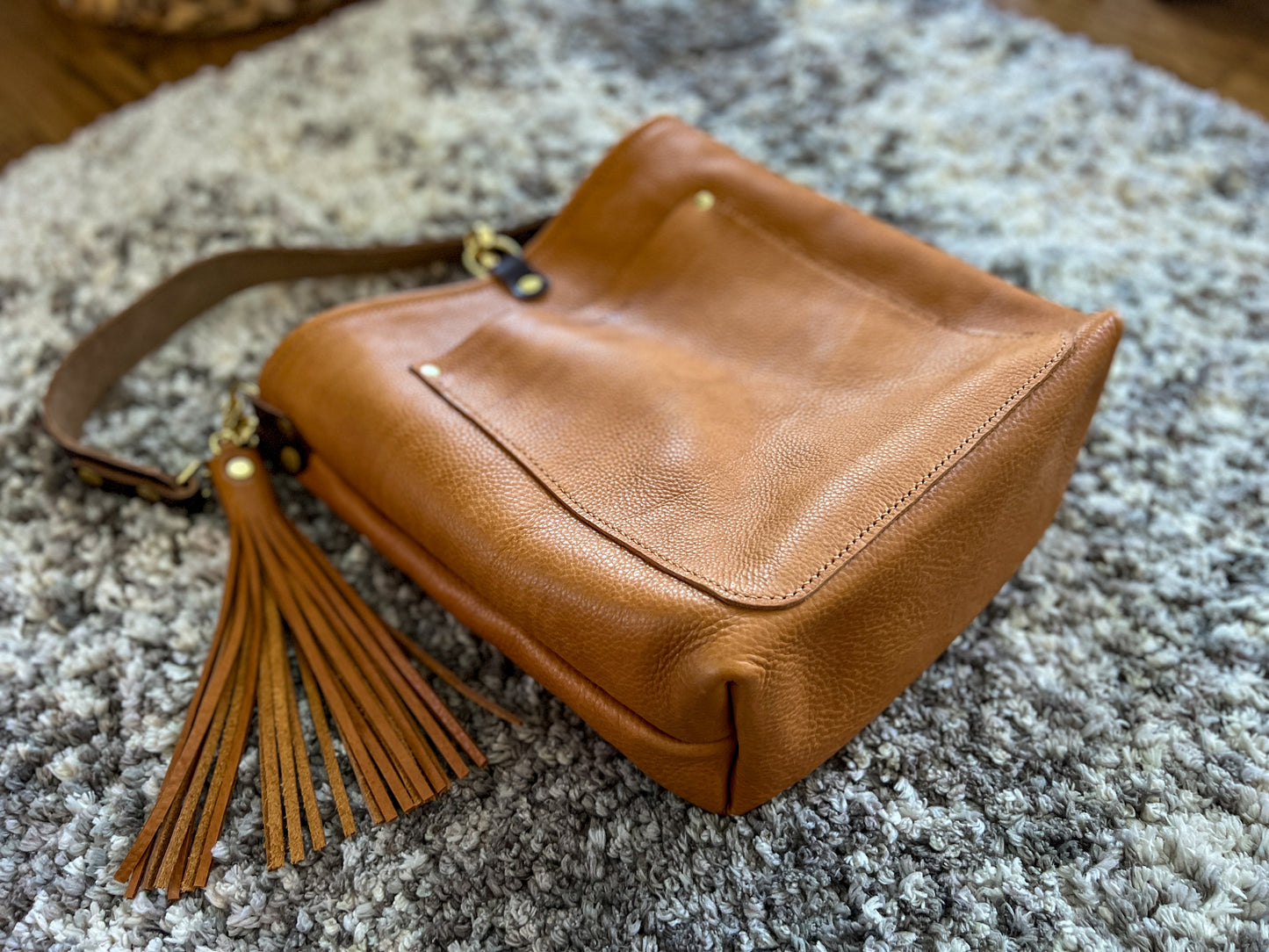 Bennett Bucket in Biscotti Italian Vegetable Tanned Leather