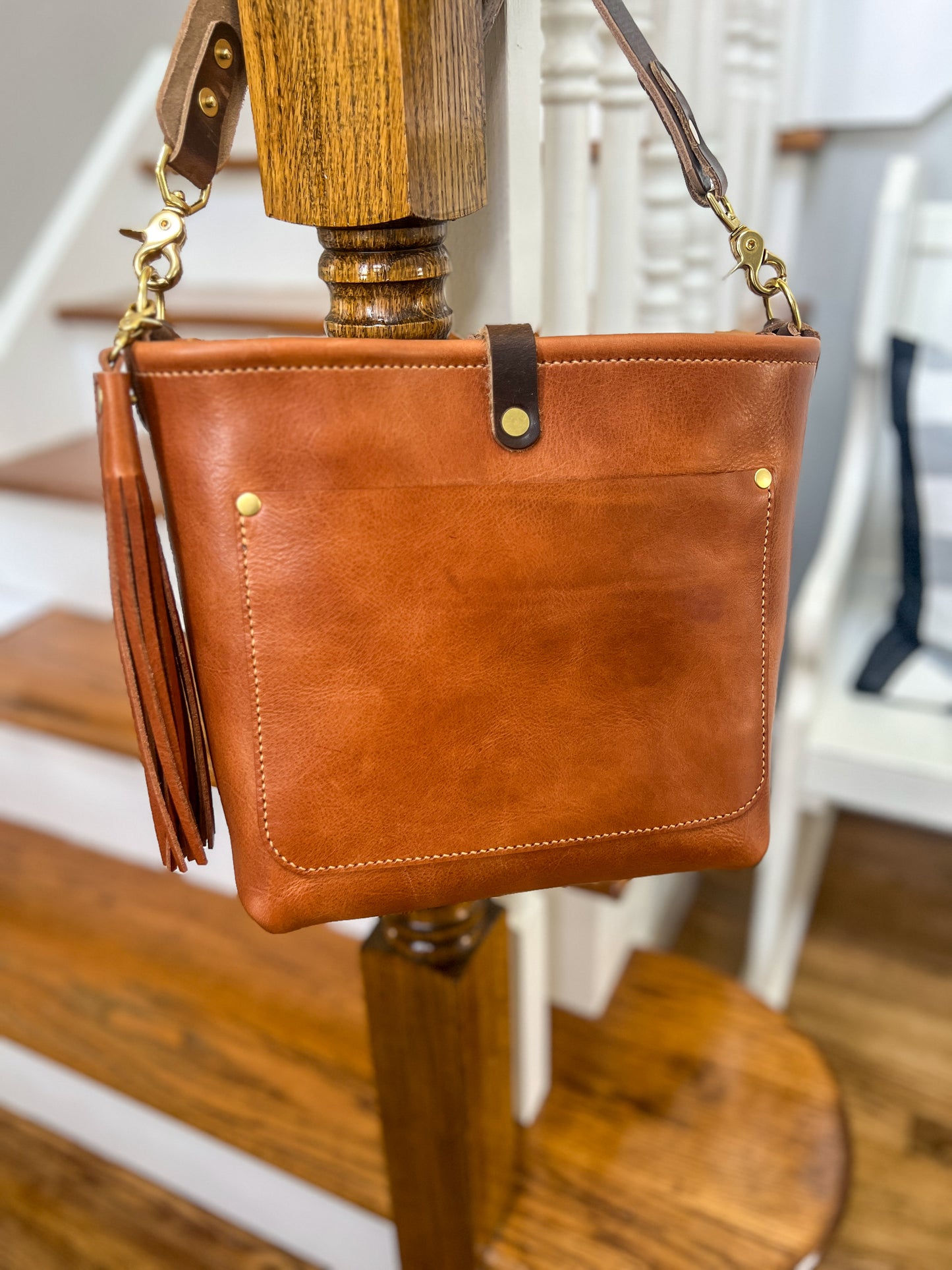Bennett “shorty” Bucket in Toffee Veg Tan Leather