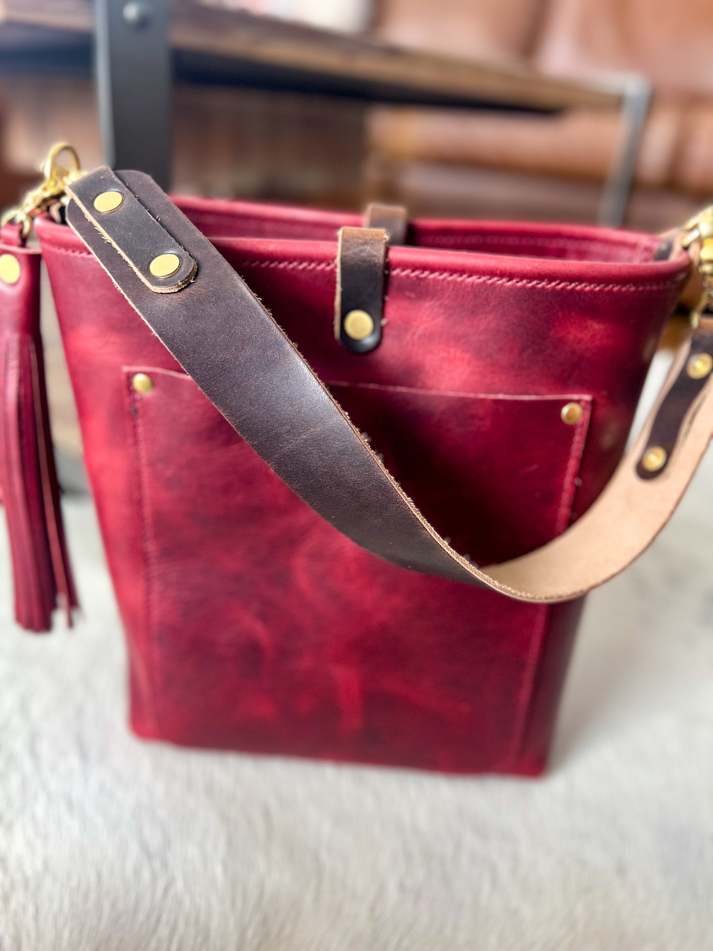Bennett Bucket in Russet Horween Derby Leather