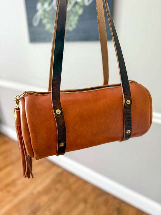 Bren Barrel in Toffee Vegetable Tanned Leather