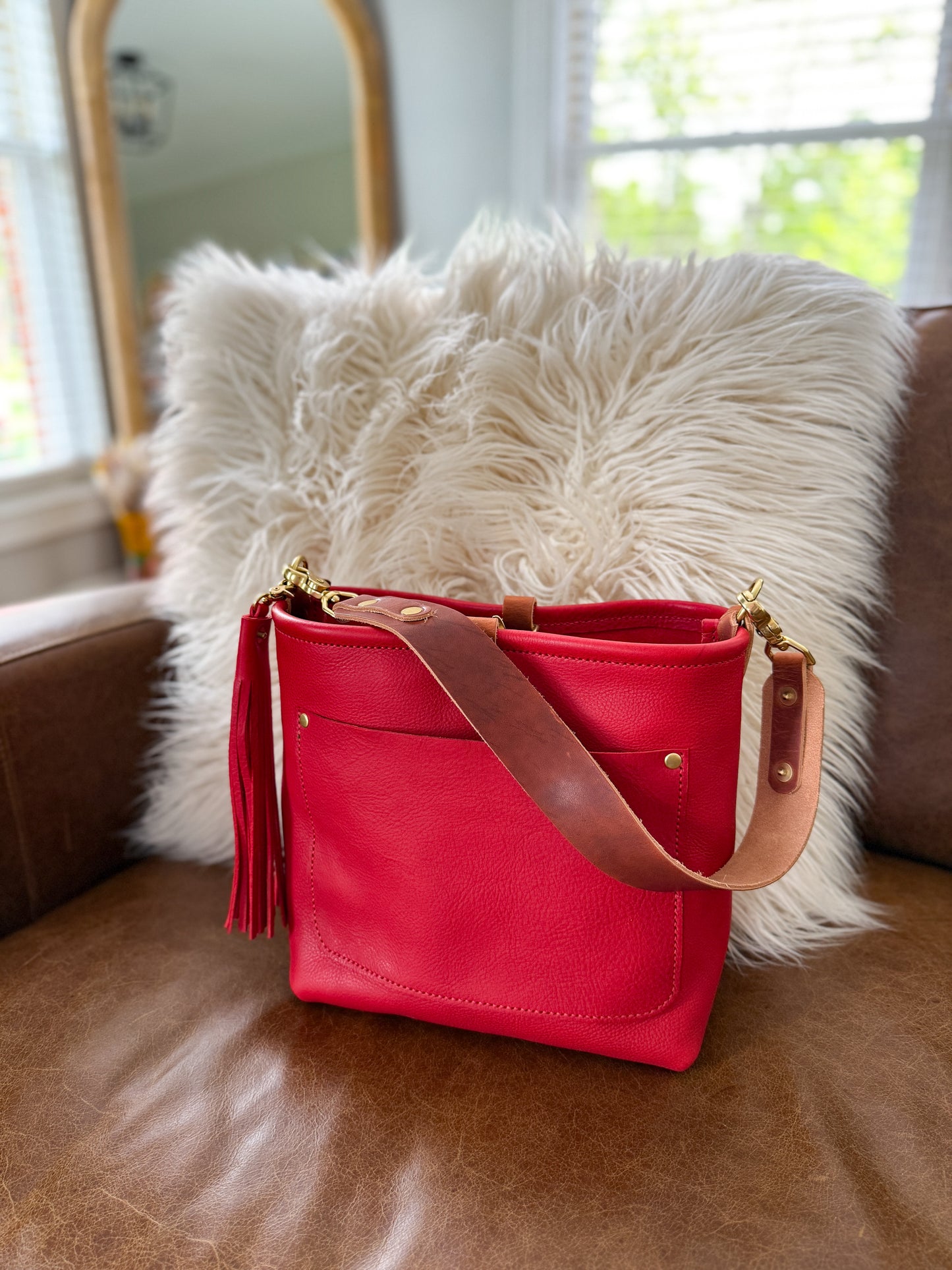 Bennett “shorty” Bucket in Ruby Vachetta