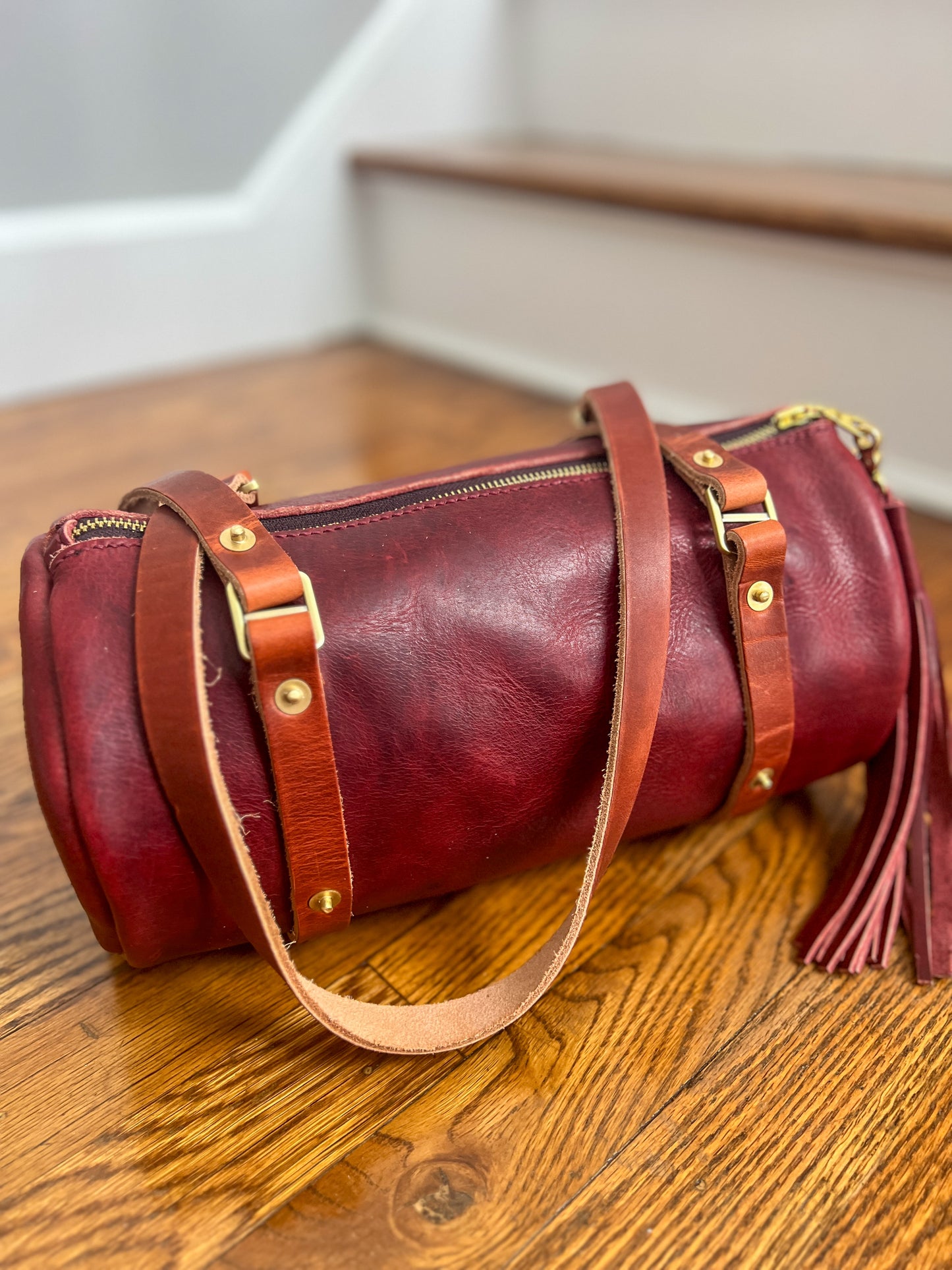 Bren Barrel in Horween Russet Full Grain Leather