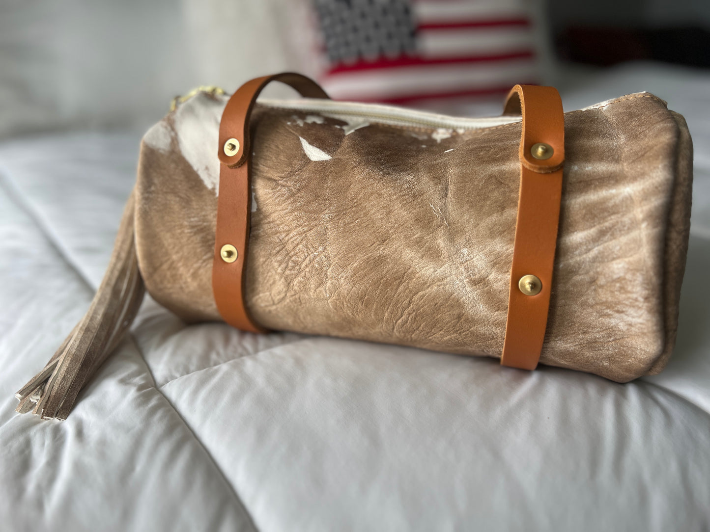 Bren Barrel in Vintage Cowhide Leather