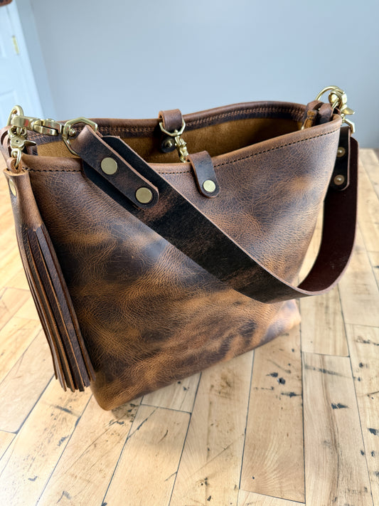 Hobo Bucket in Old Soul Full Grain Leather