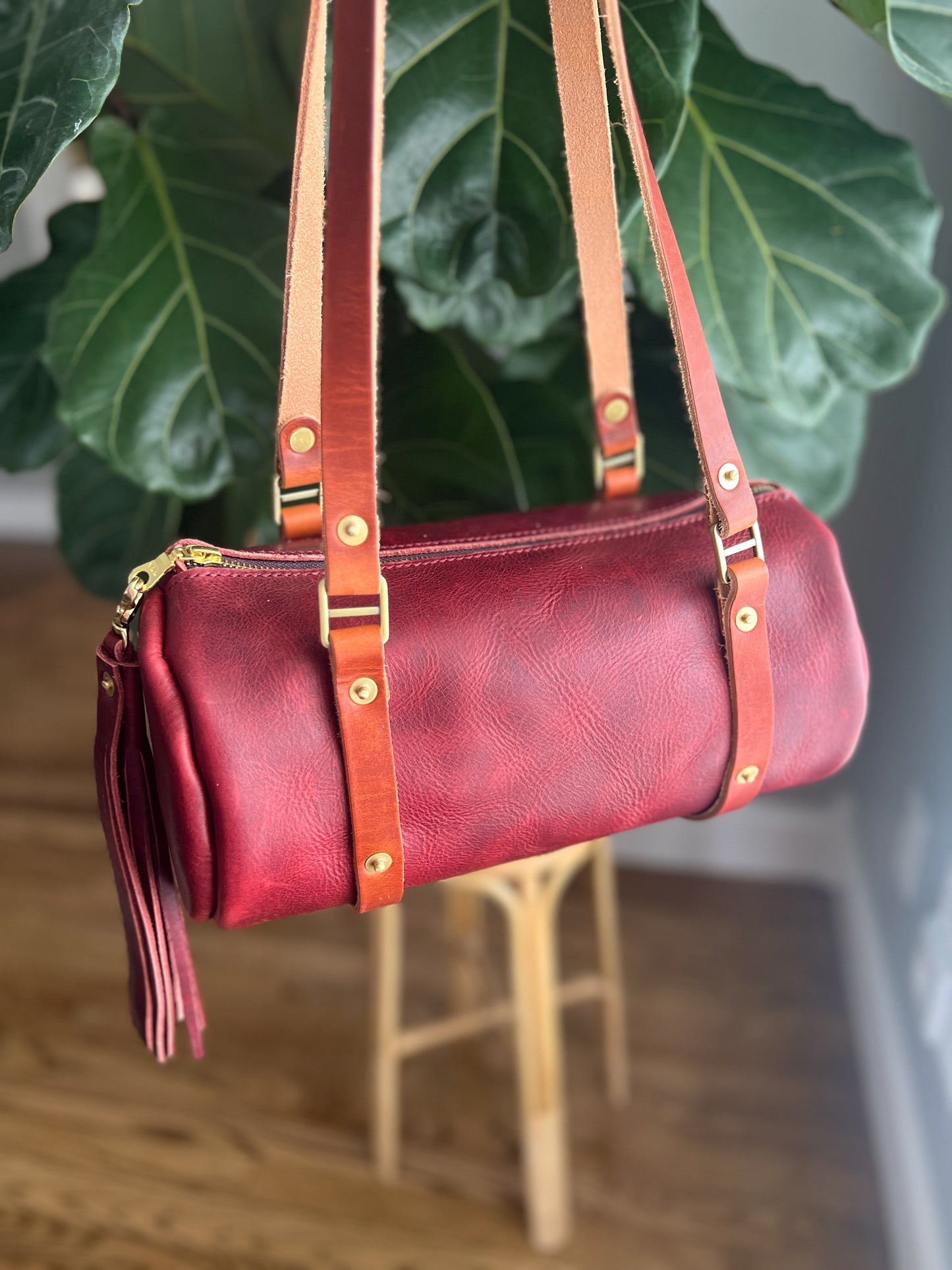 Bren Barrel in Horween Russet Full Grain Leather