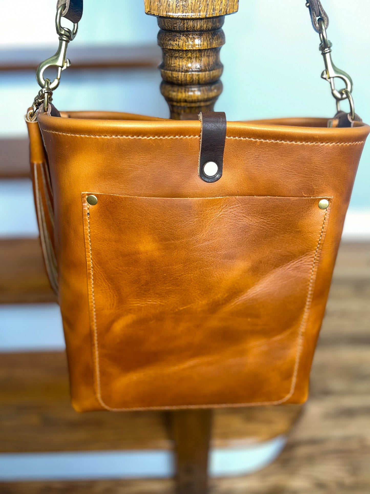 Bennett Bucket in Horween Butterscotch Full Grain Leather