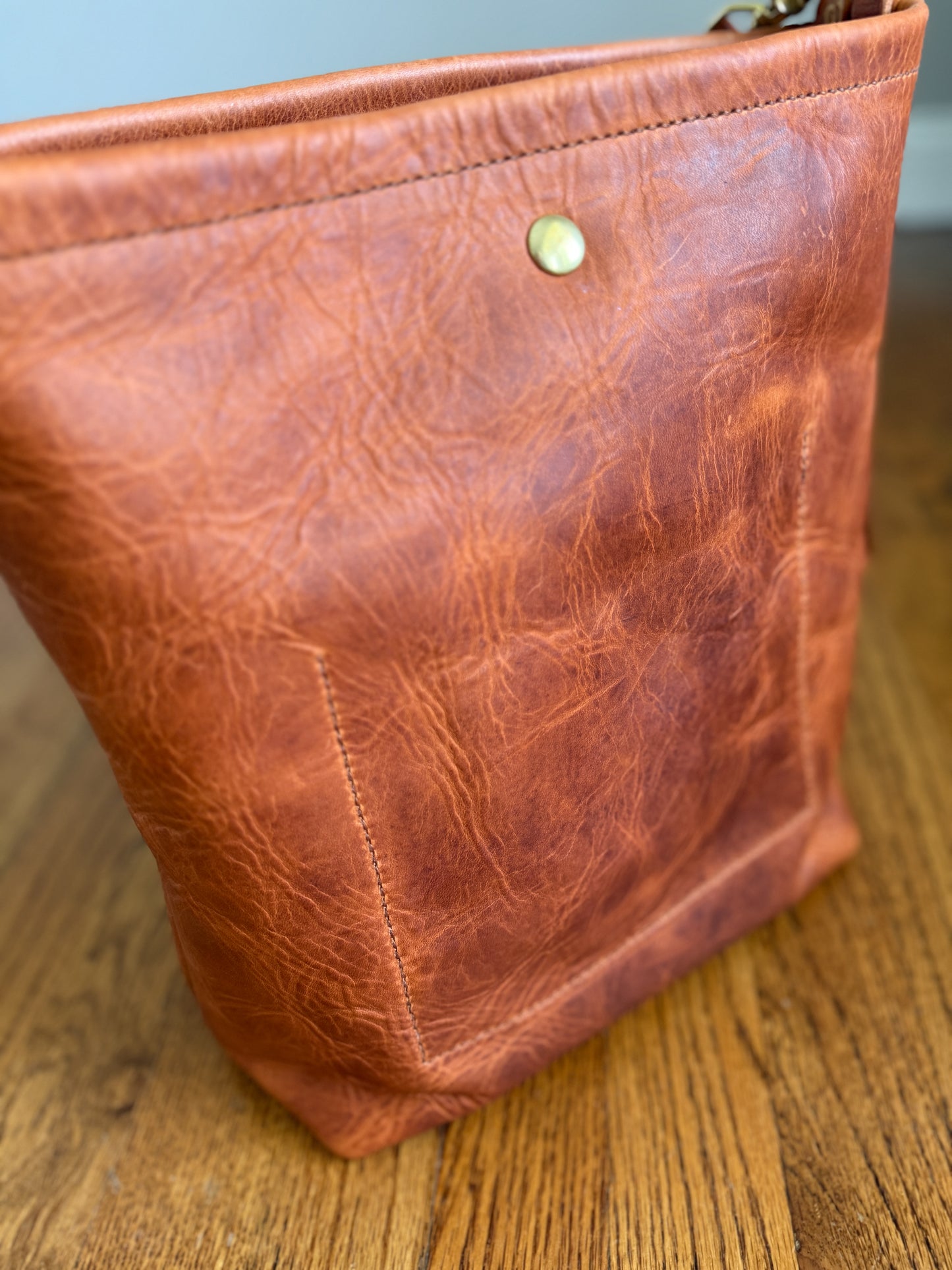 Braxton Bucket in Horween Natural Derby
