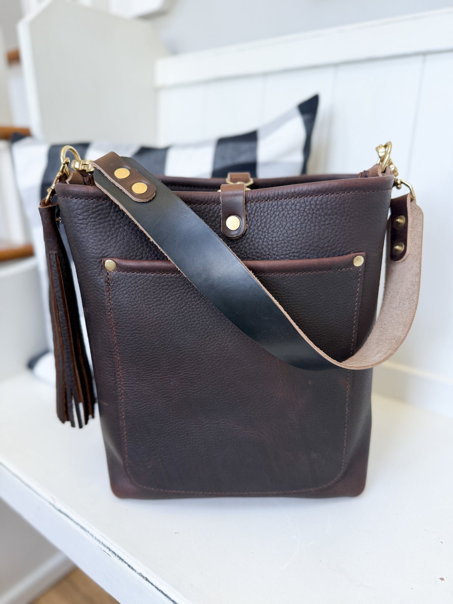 Bennett Bucket in Espresso Kodiak Full Grain Leather