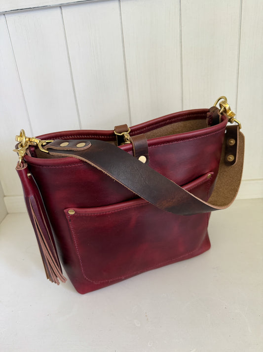 *See Description* Bennett “shorty” Bucket in Burgundy Chromexcel Horween