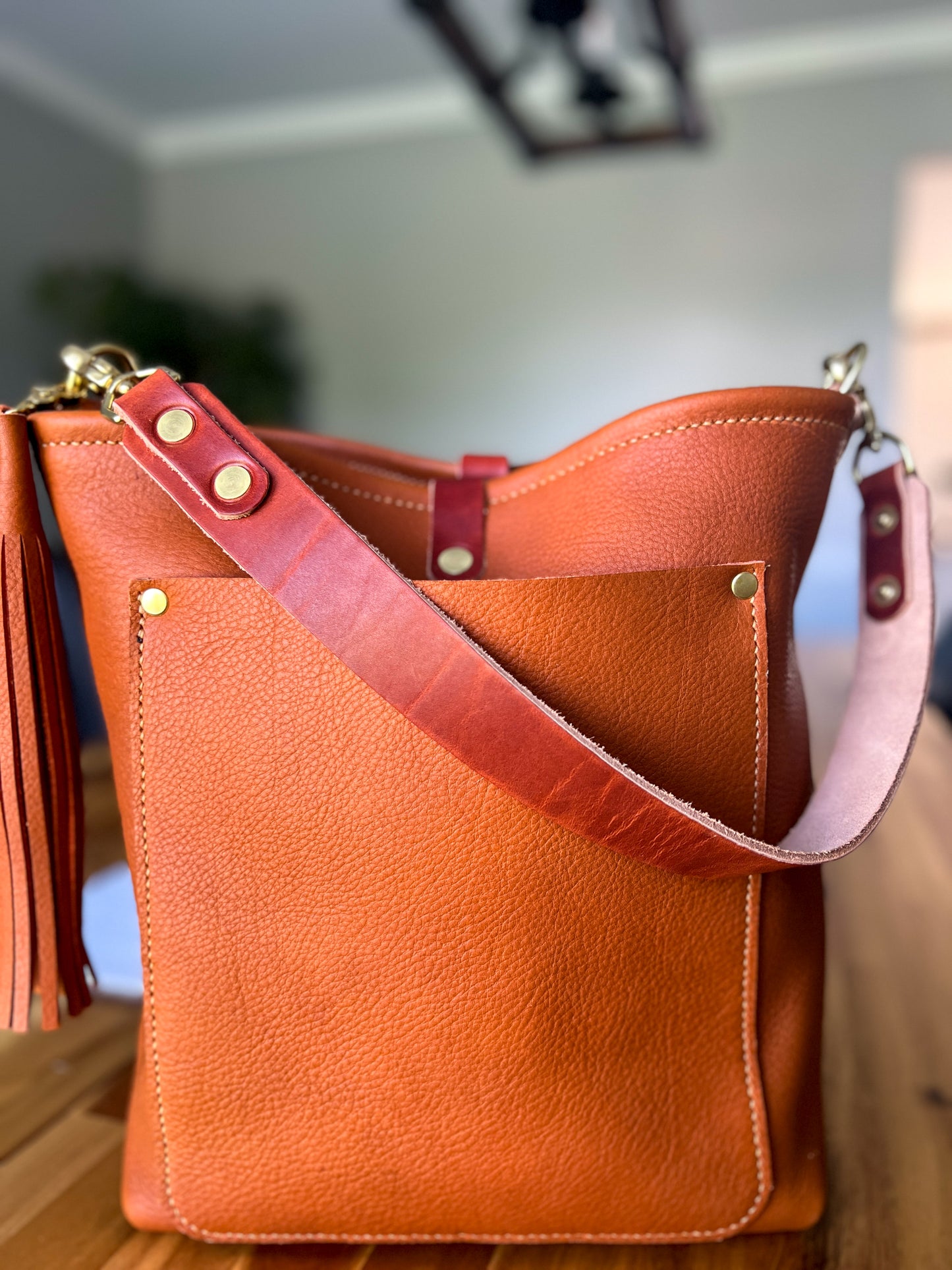 Bennett Bucket in Full Grain Cypress Leather
