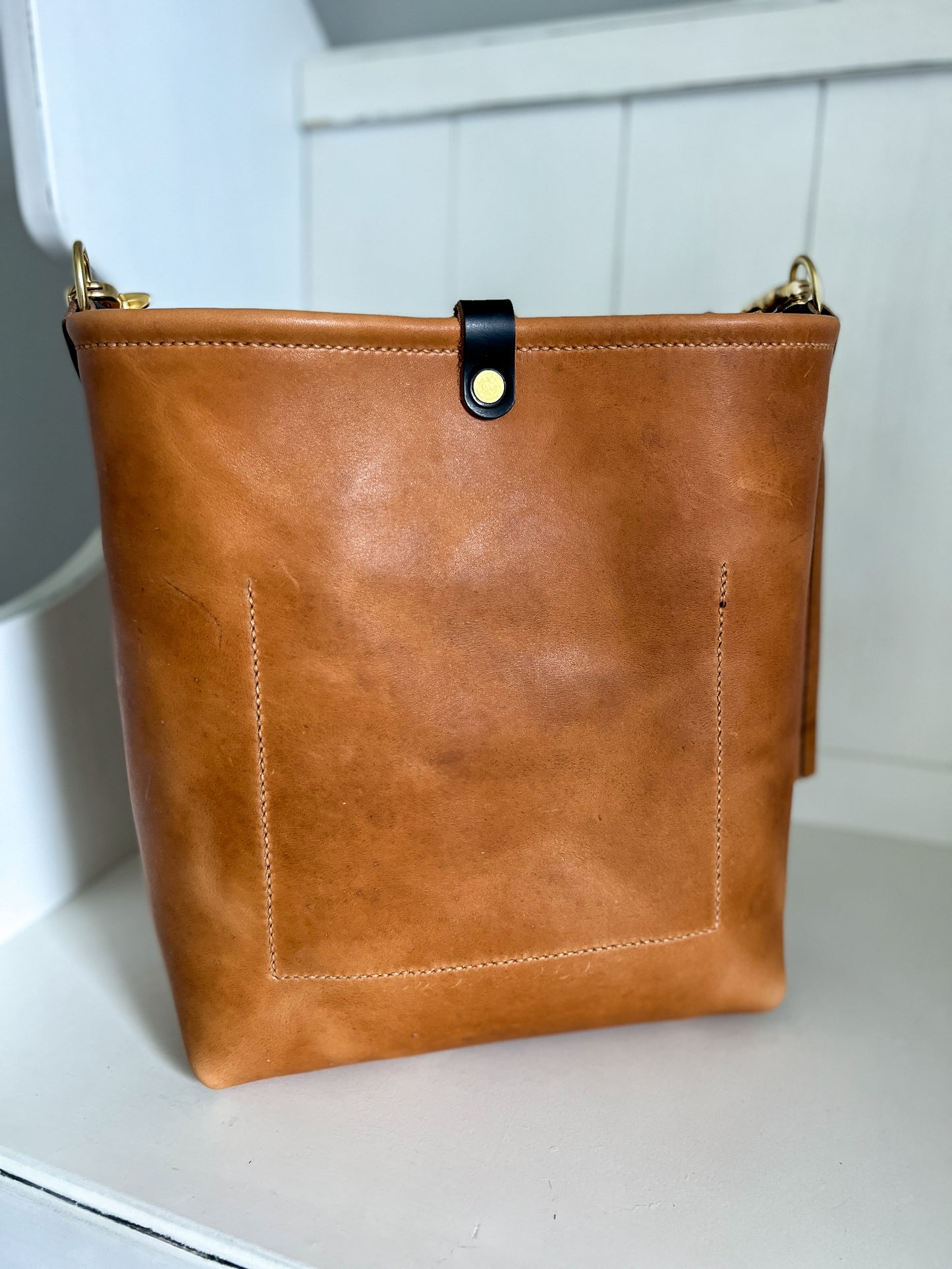 Hobo Bucket in Light Natural Horween Derby