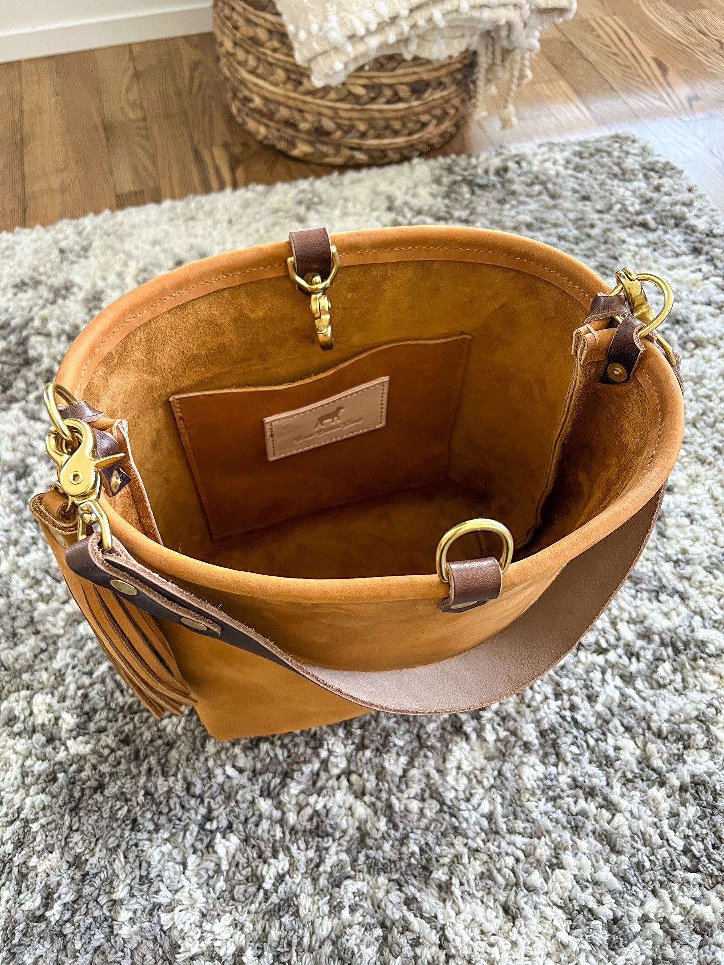 Hobo Bucket in Desert Sand Full Grain Leather