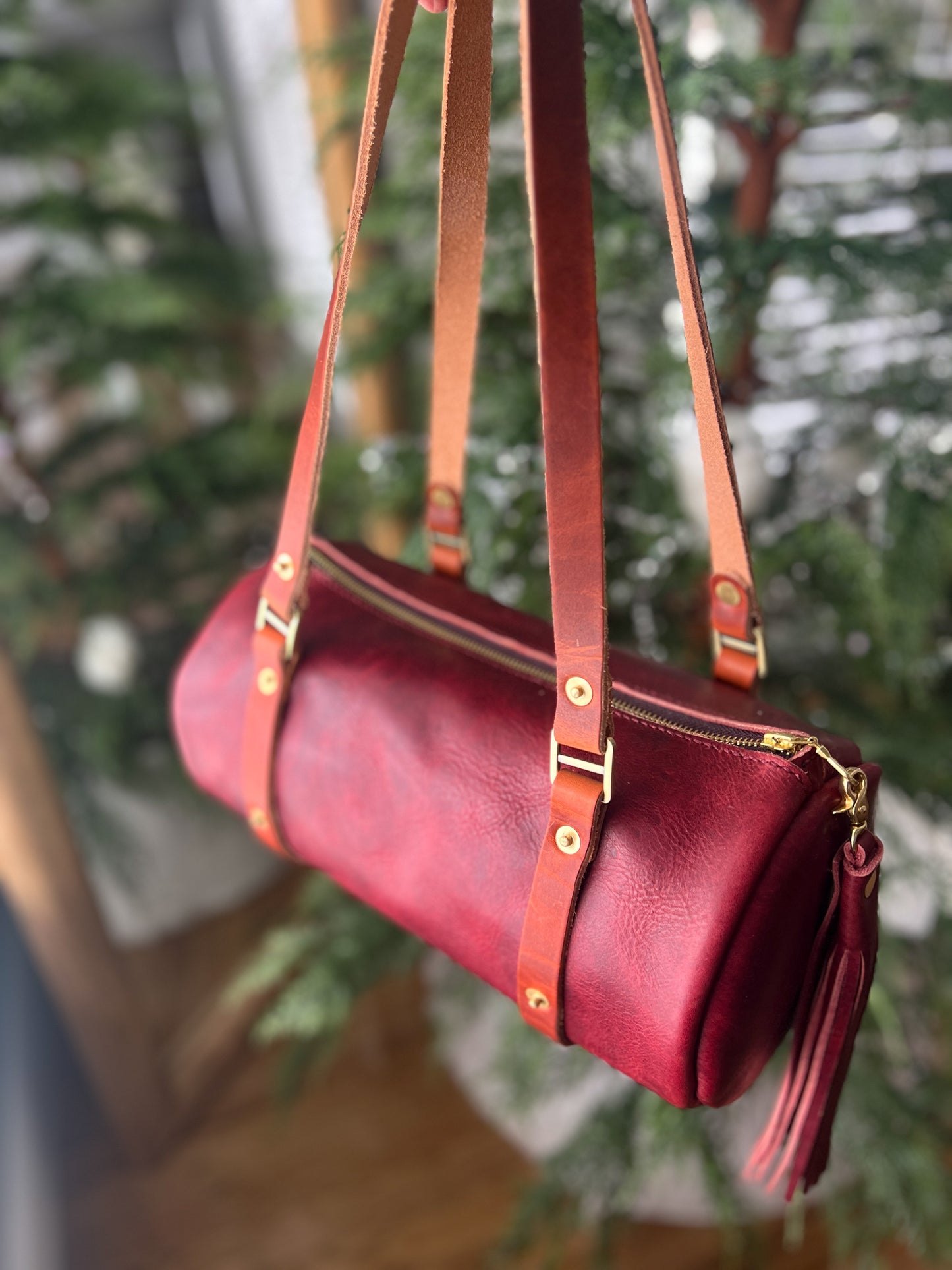 Bren Barrel in Horween Russet Full Grain Leather