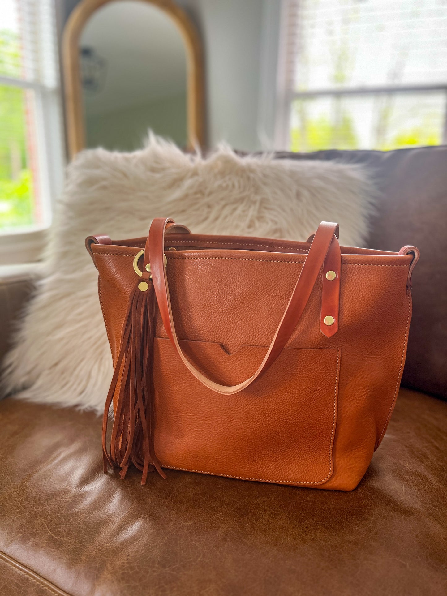 Carryall Tote in Ginger Vachetta