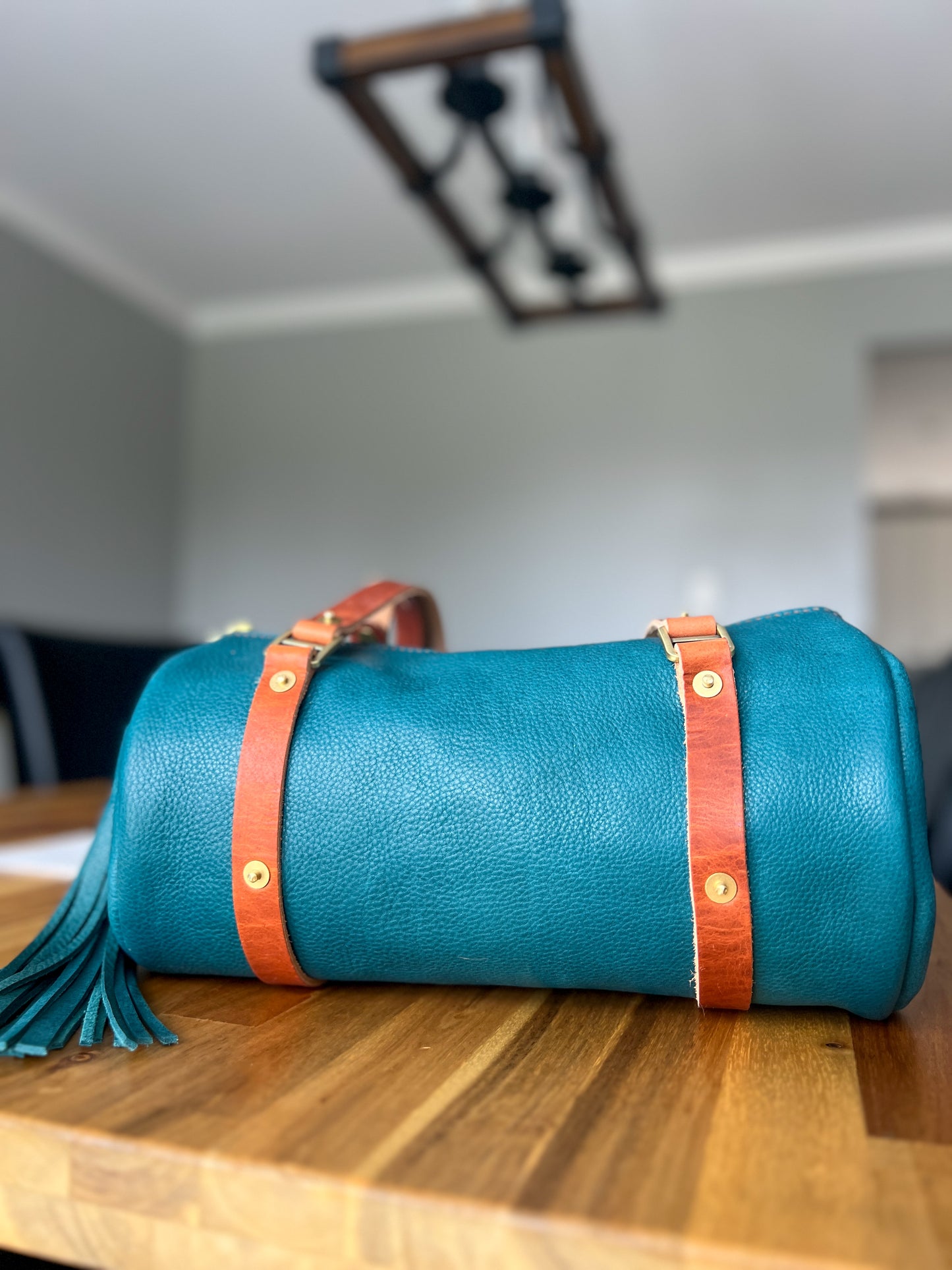 Bren Barrel in Italian Jeans Full Grain Leather