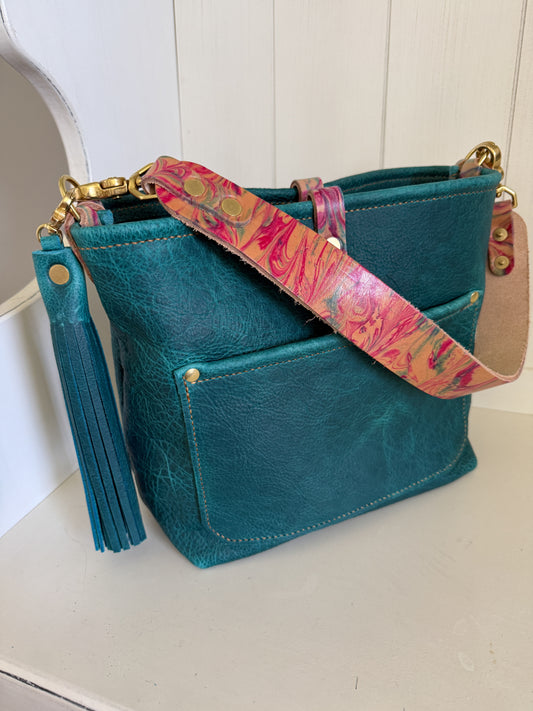 Bennett “shorty” Bucket in Blue Moon Bison w/Candy Strap