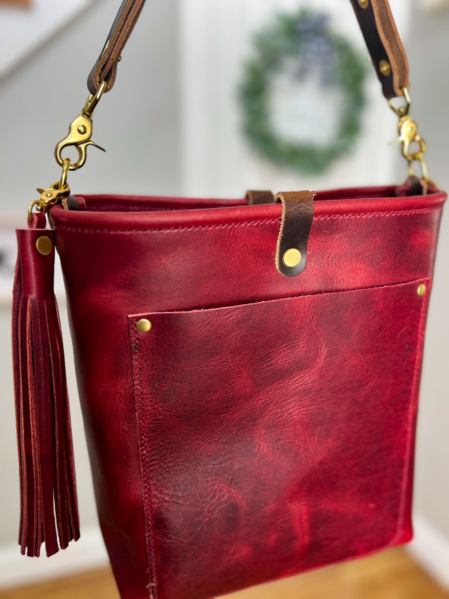 Bennett Bucket in Russet Horween Derby Leather
